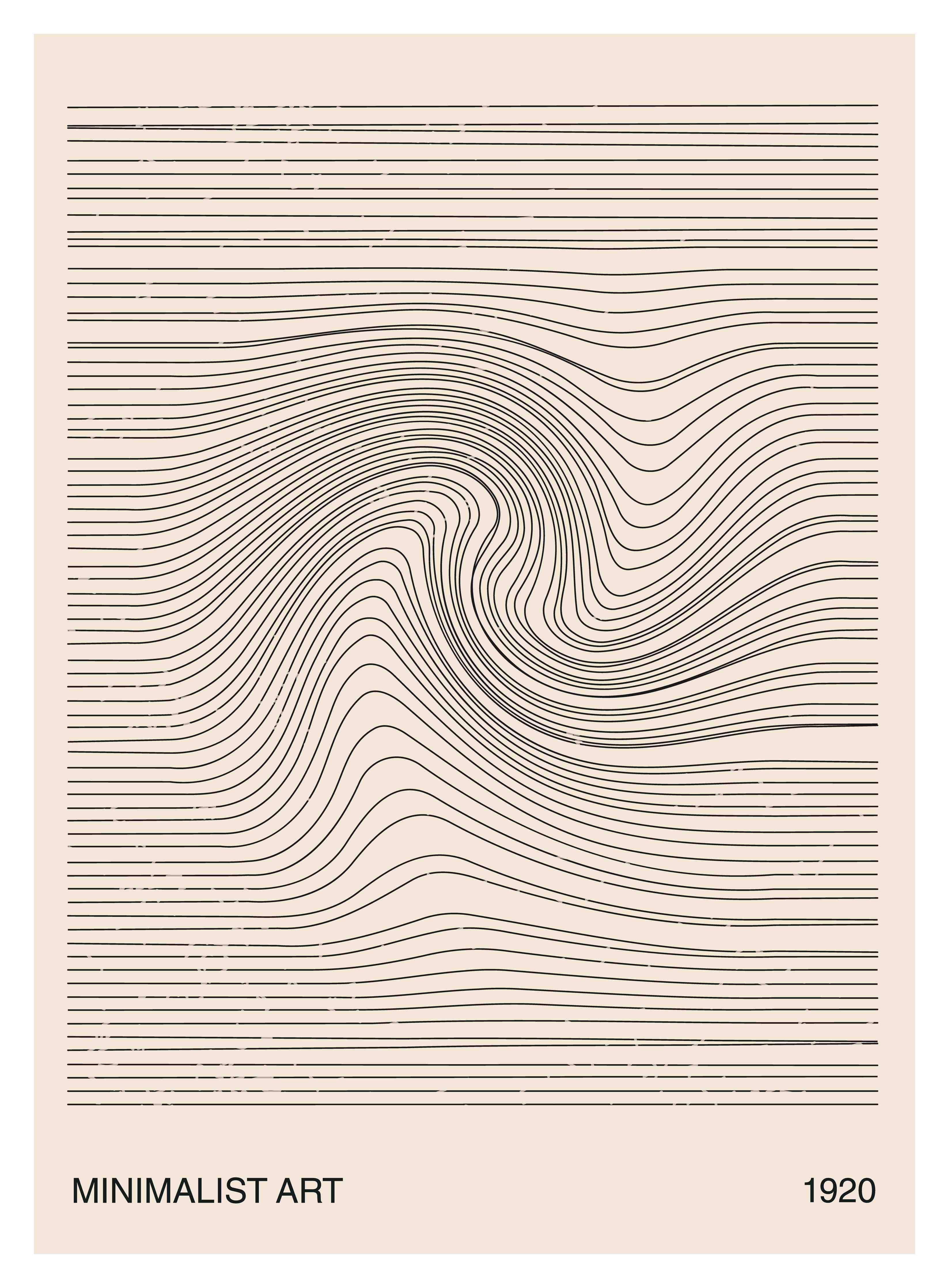 Große Wandbilder-Minimalistische Linienkunst in Beige