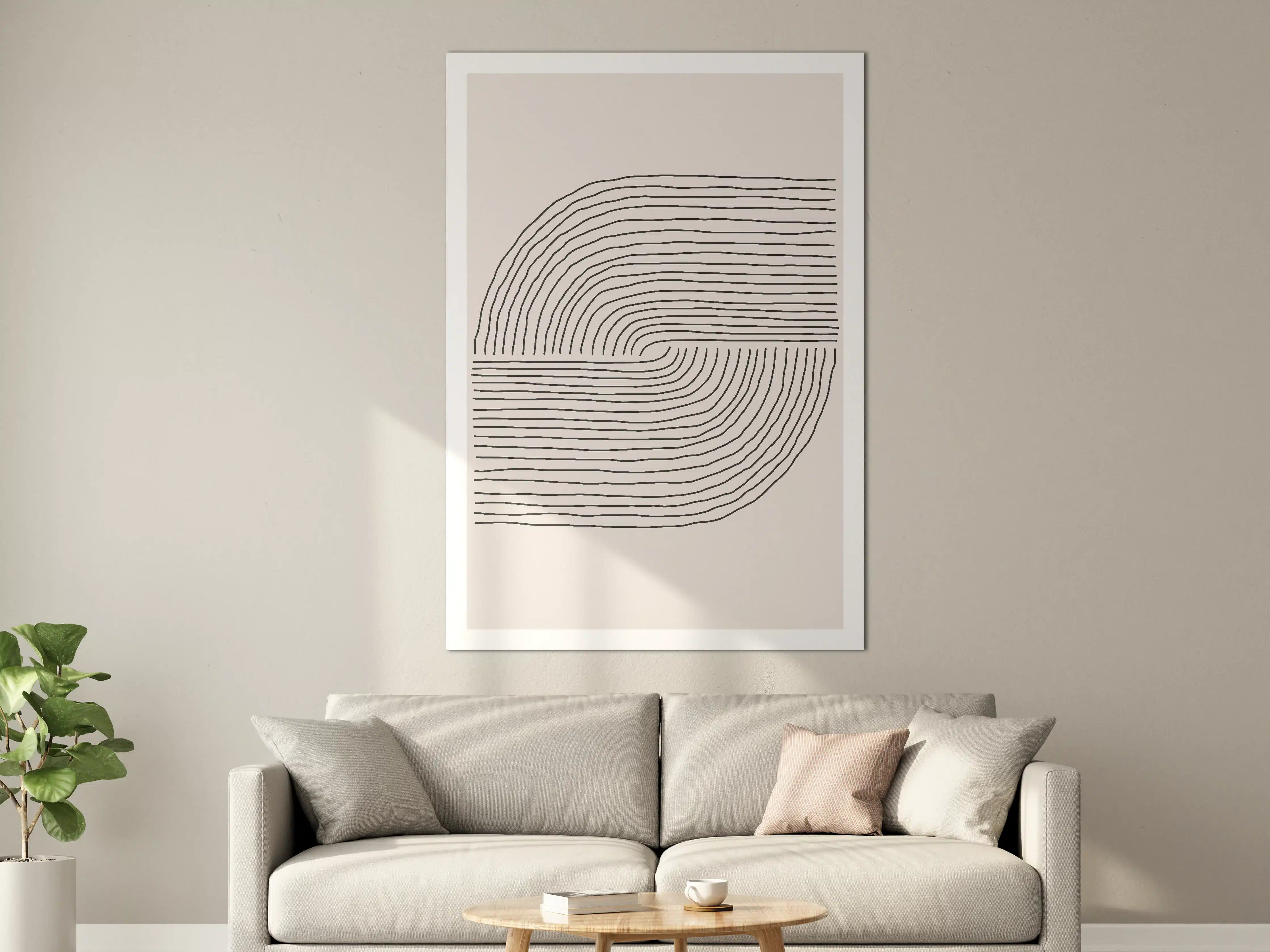Große Wandbilder - Minimalistische Linienkunst in Schwarz-Weiß