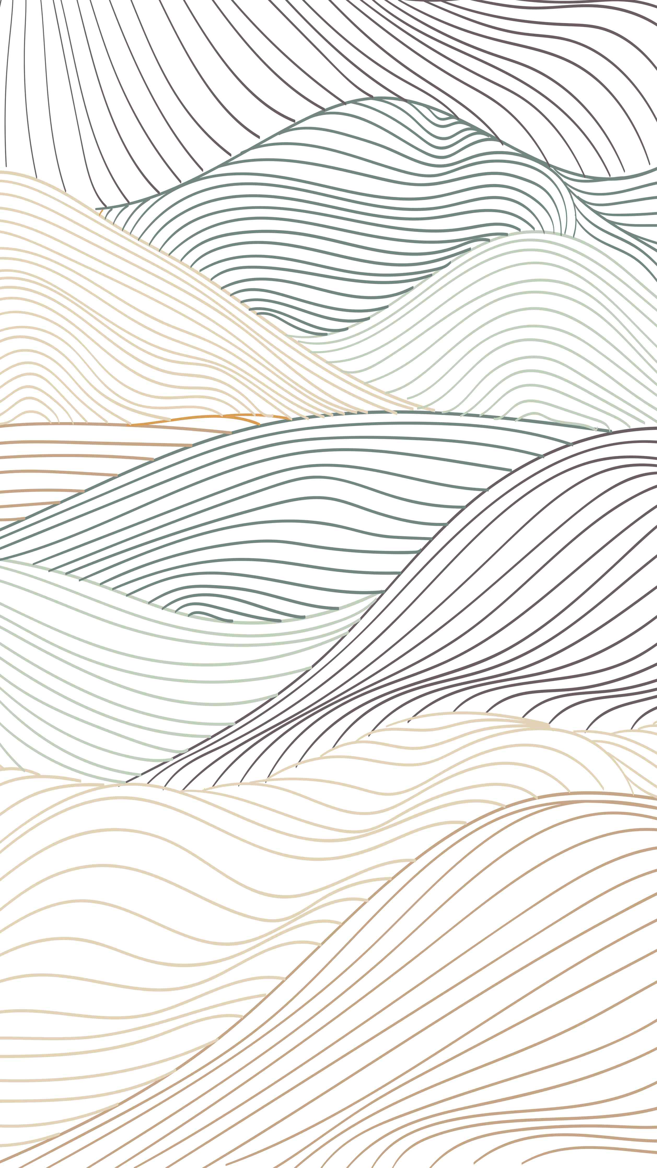Große Wandbilder-Minimalistische Linienlandschaft in sanften Tönen