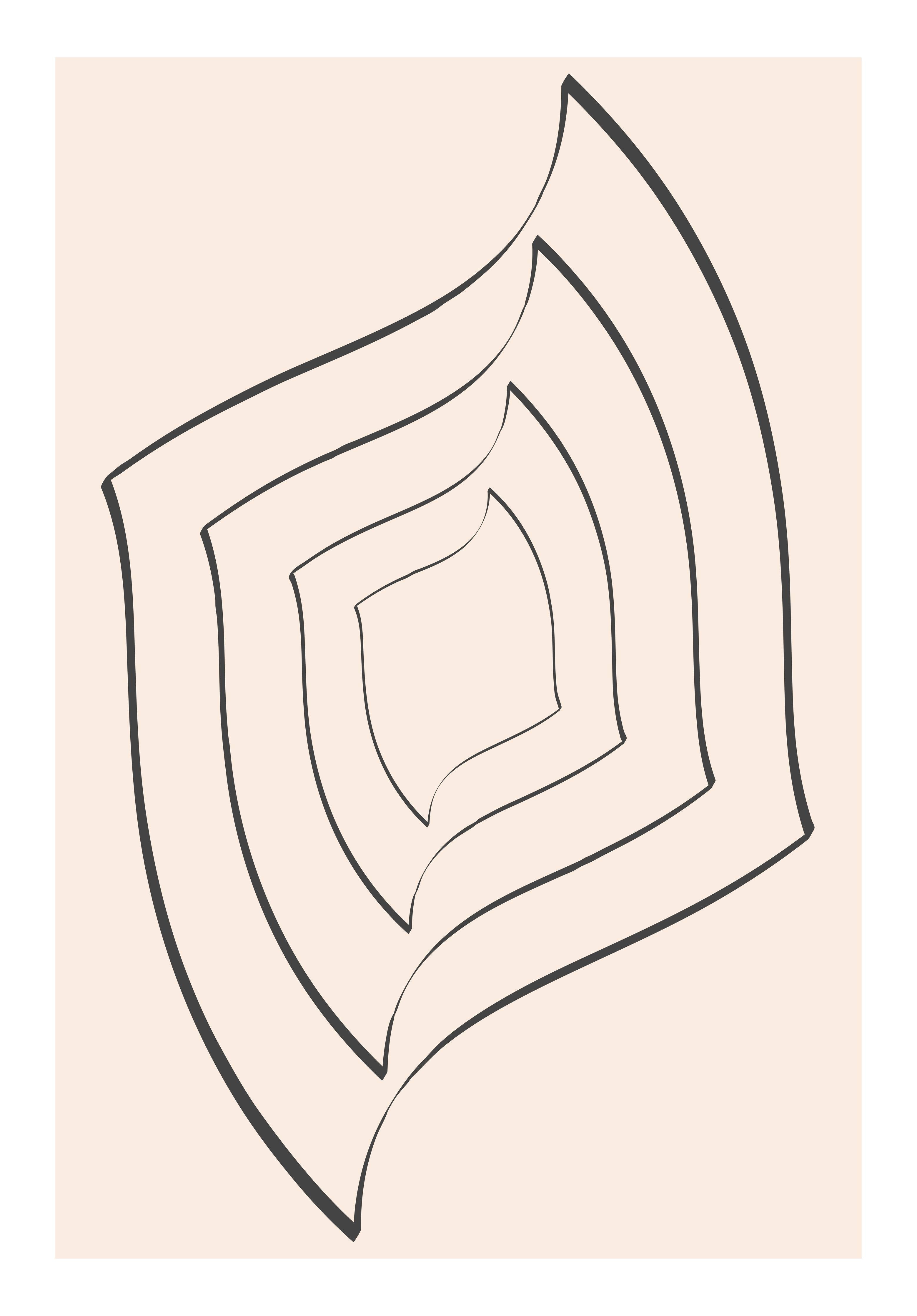 Große Wandbilder-Minimalistische Linienzeichnung in Beige und Schwarz