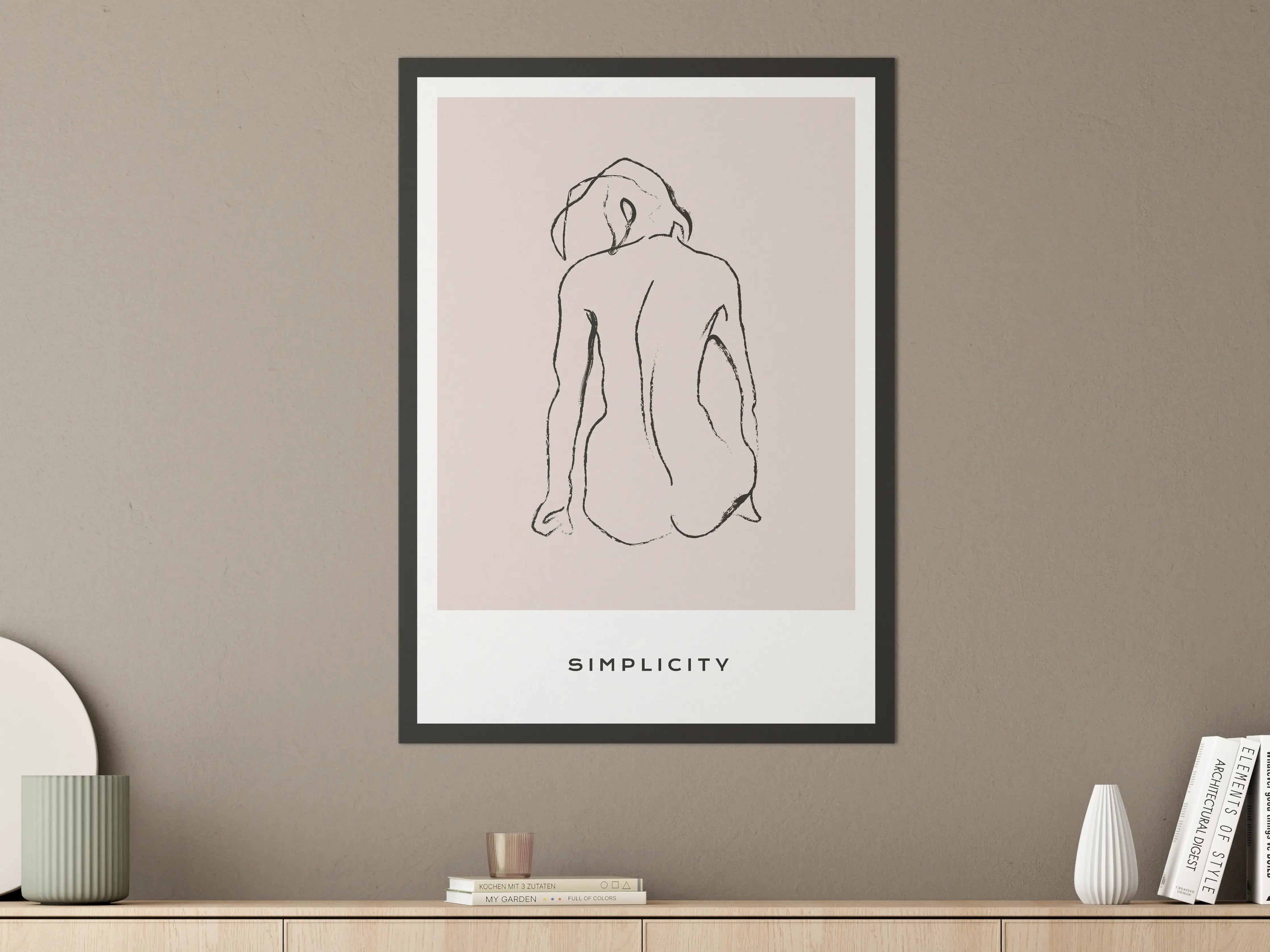 Große Wandbilder - Minimalistische Nackte Silhouette