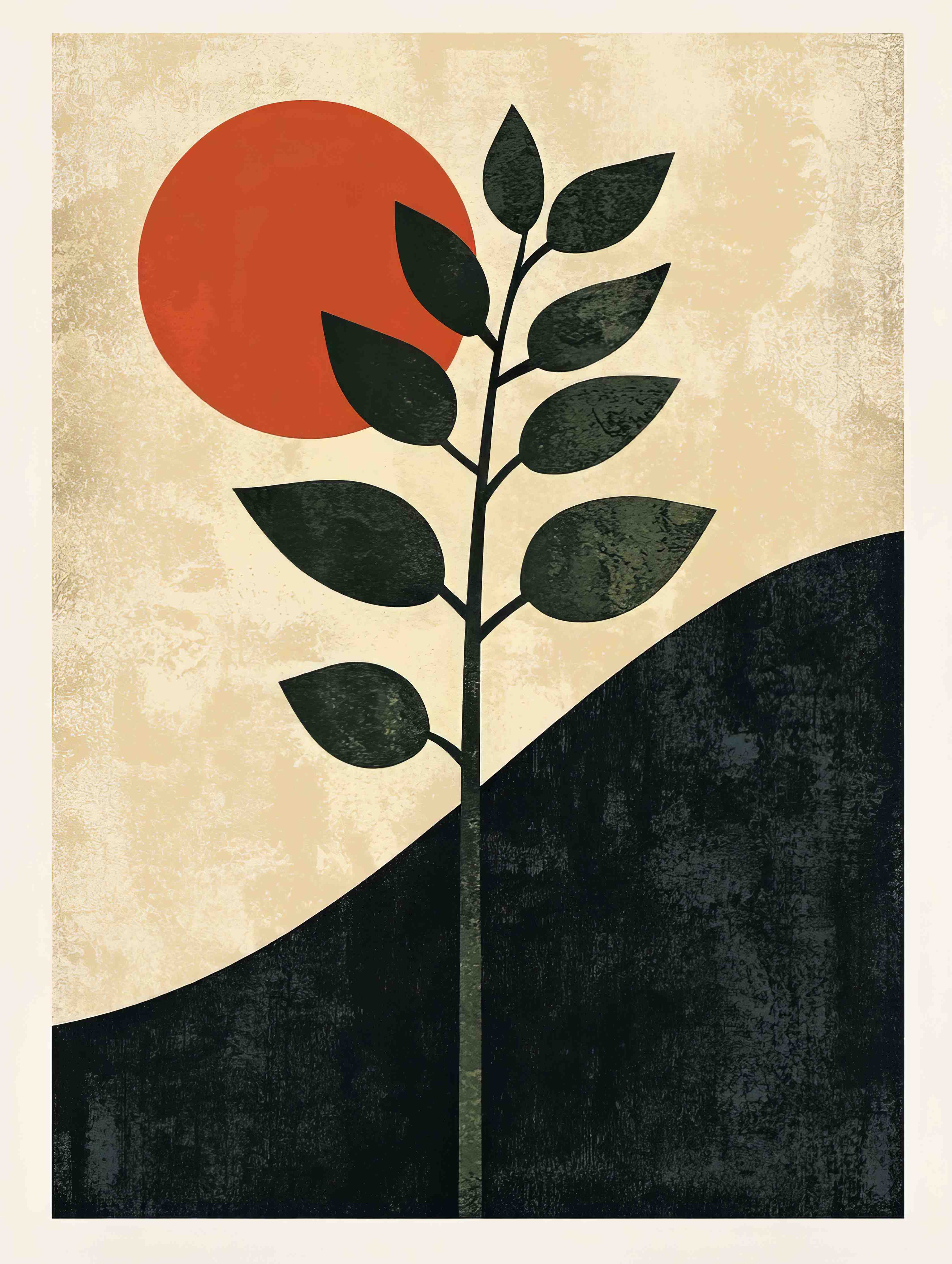 Große Wandbilder-Minimalistische Natur- und Sonnenaufgangs-Darstellung