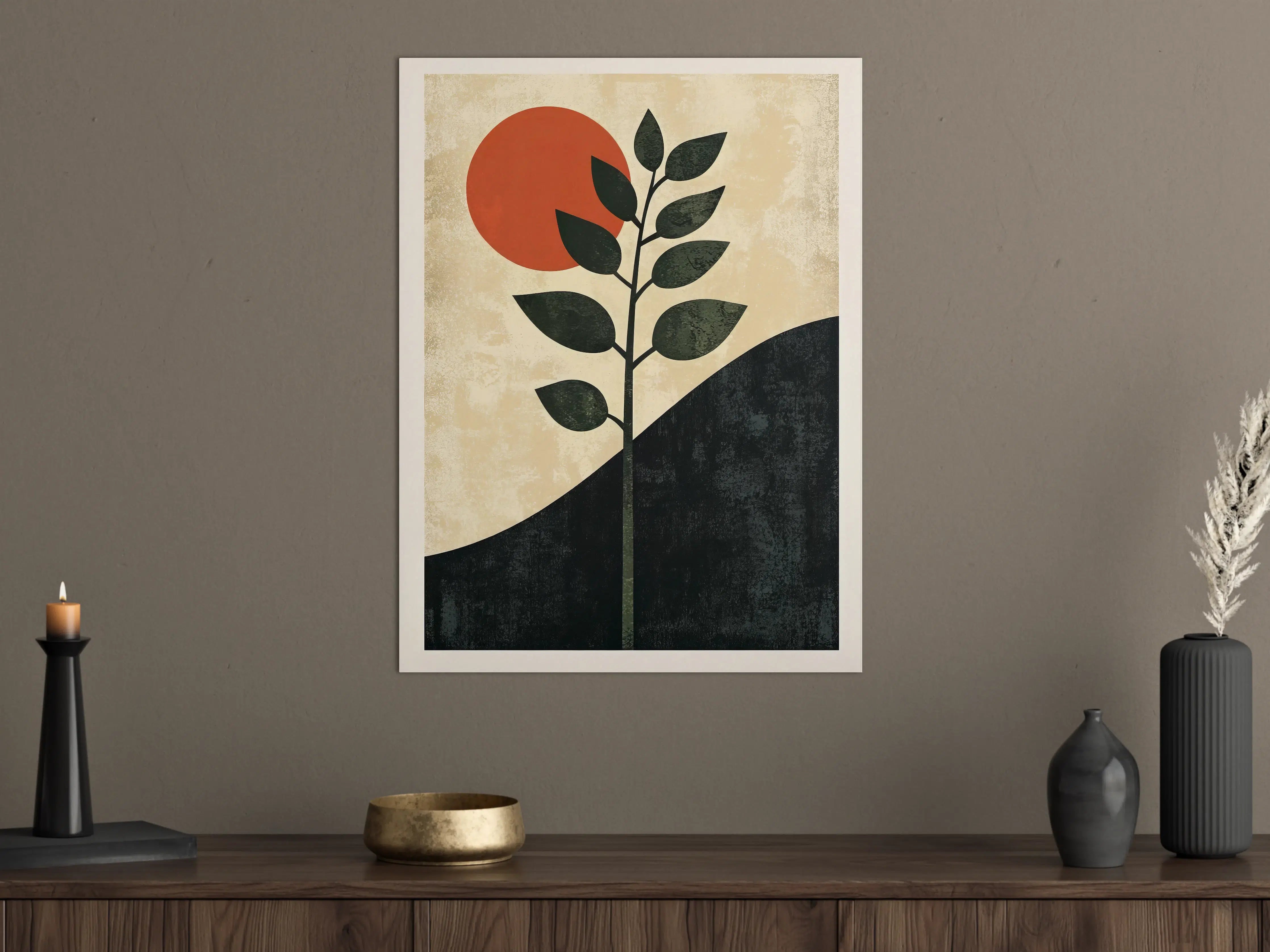 Große Wandbilder - Minimalistische Natur- und Sonnenaufgangs-Darstellung