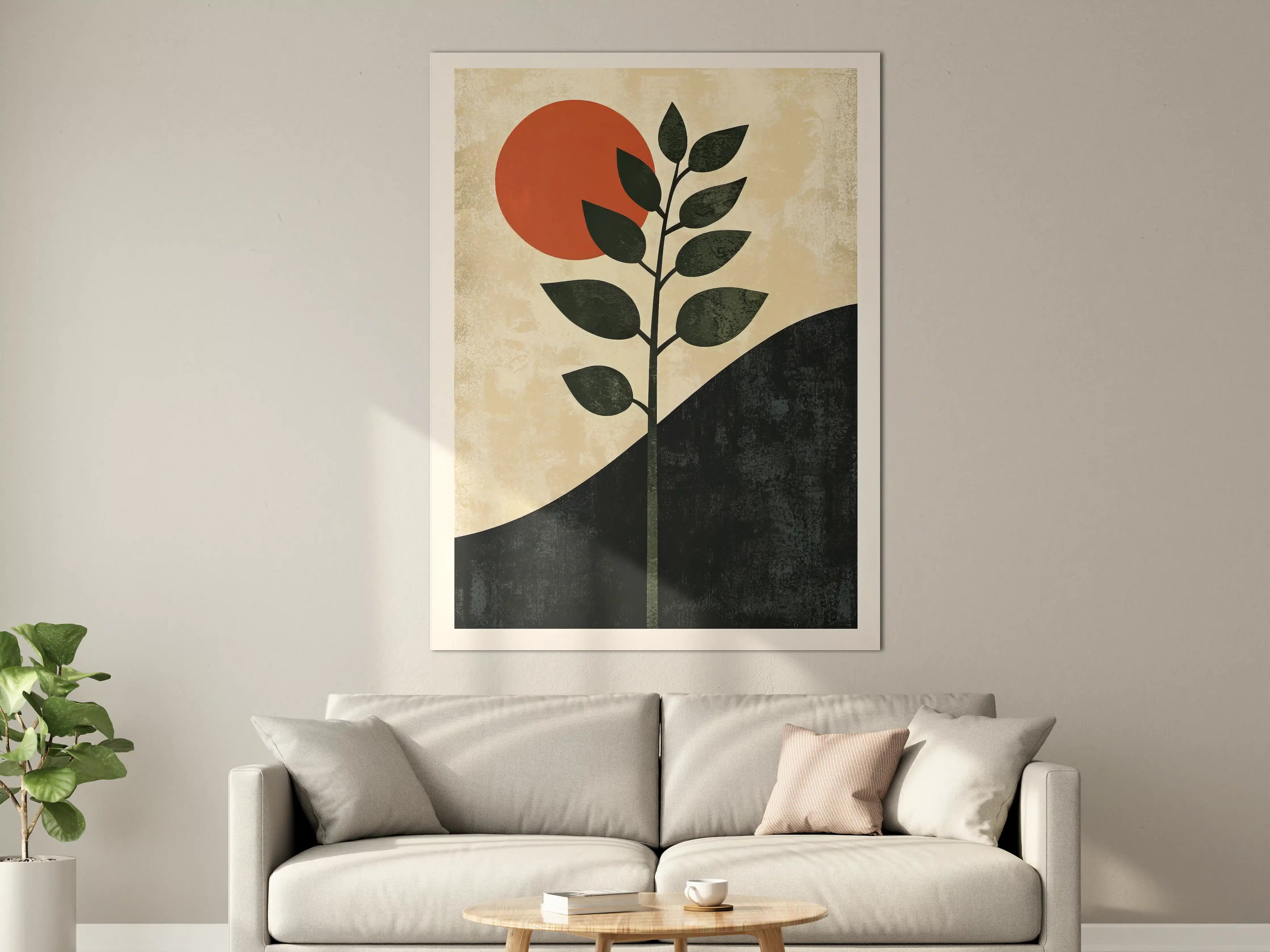 Große Wandbilder - Minimalistische Natur- und Sonnenaufgangs-Darstellung