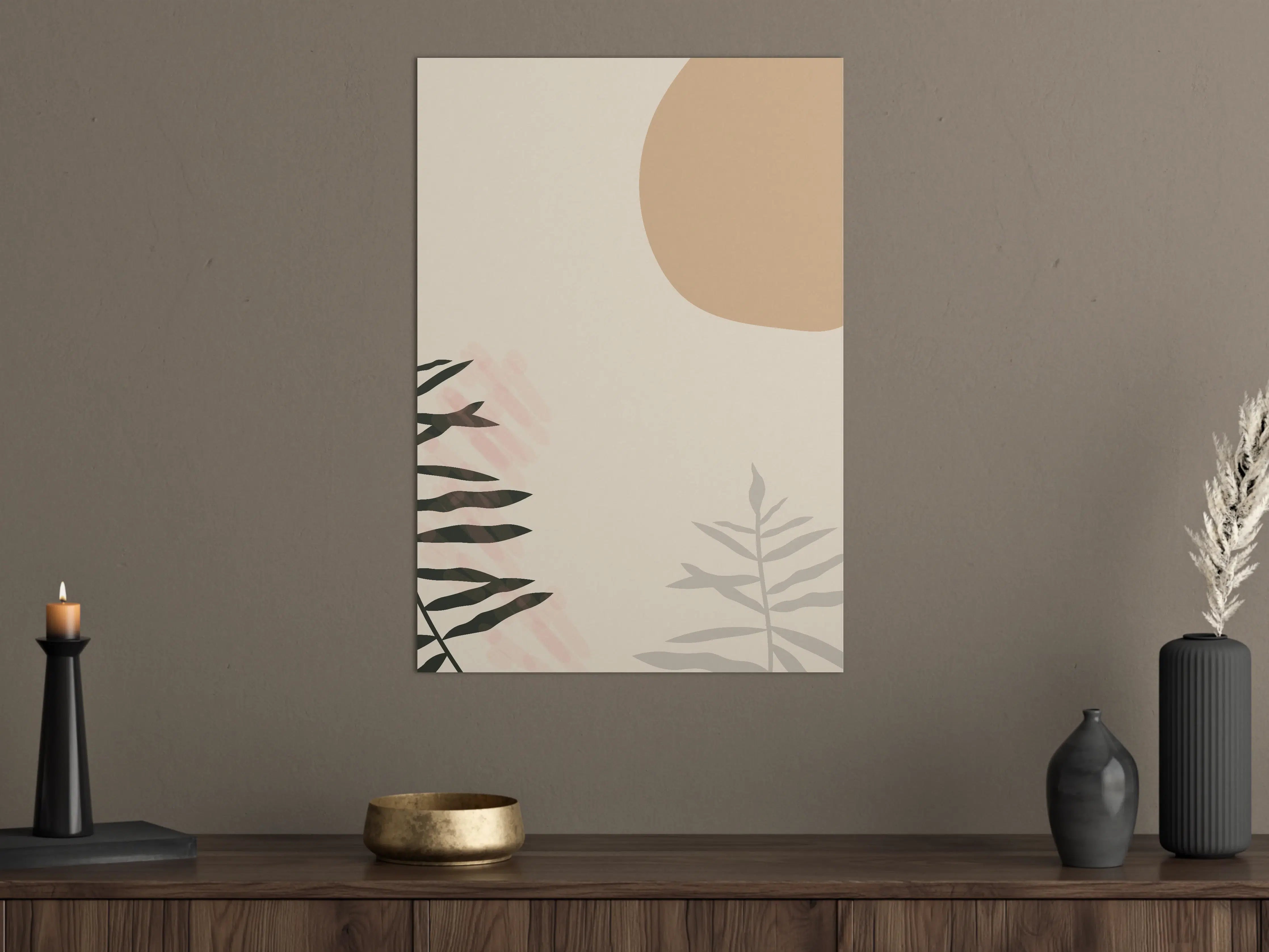 Große Wandbilder - Minimalistische Naturgestaltung in Erd- und Beigetönen