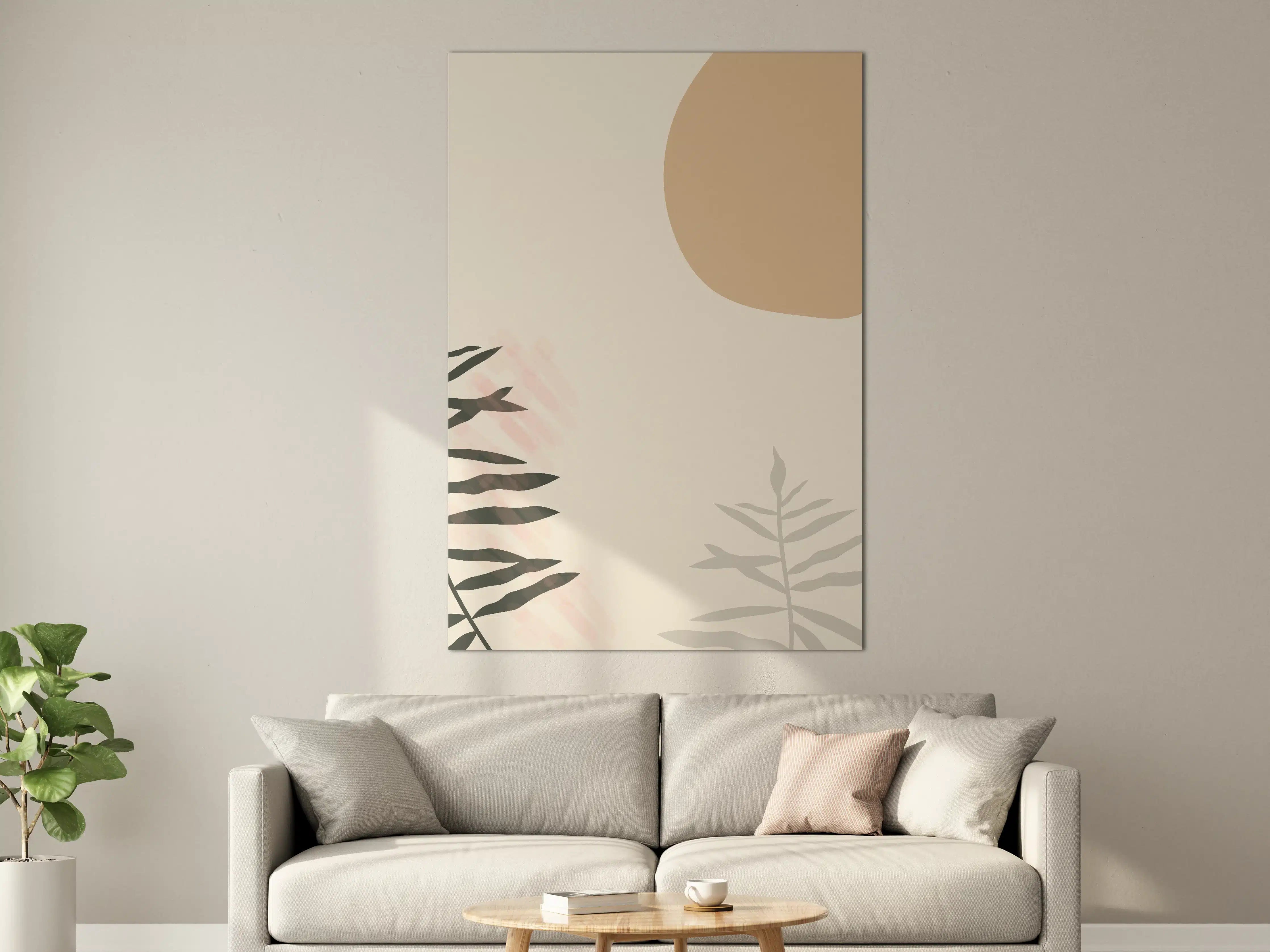 Große Wandbilder - Minimalistische Naturgestaltung in Erd- und Beigetönen
