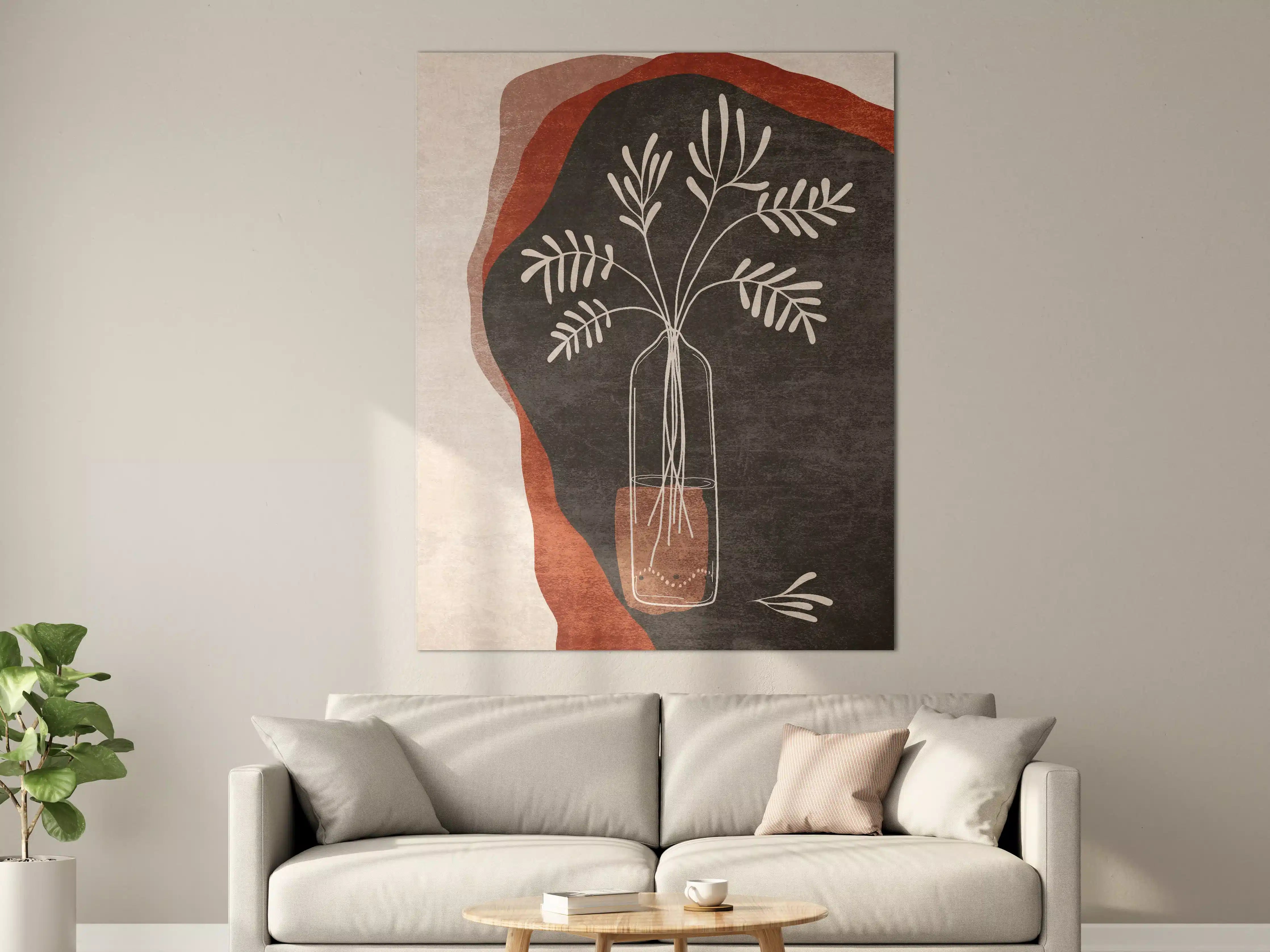 Große Wandbilder - Minimalistische Pflanze in Vase