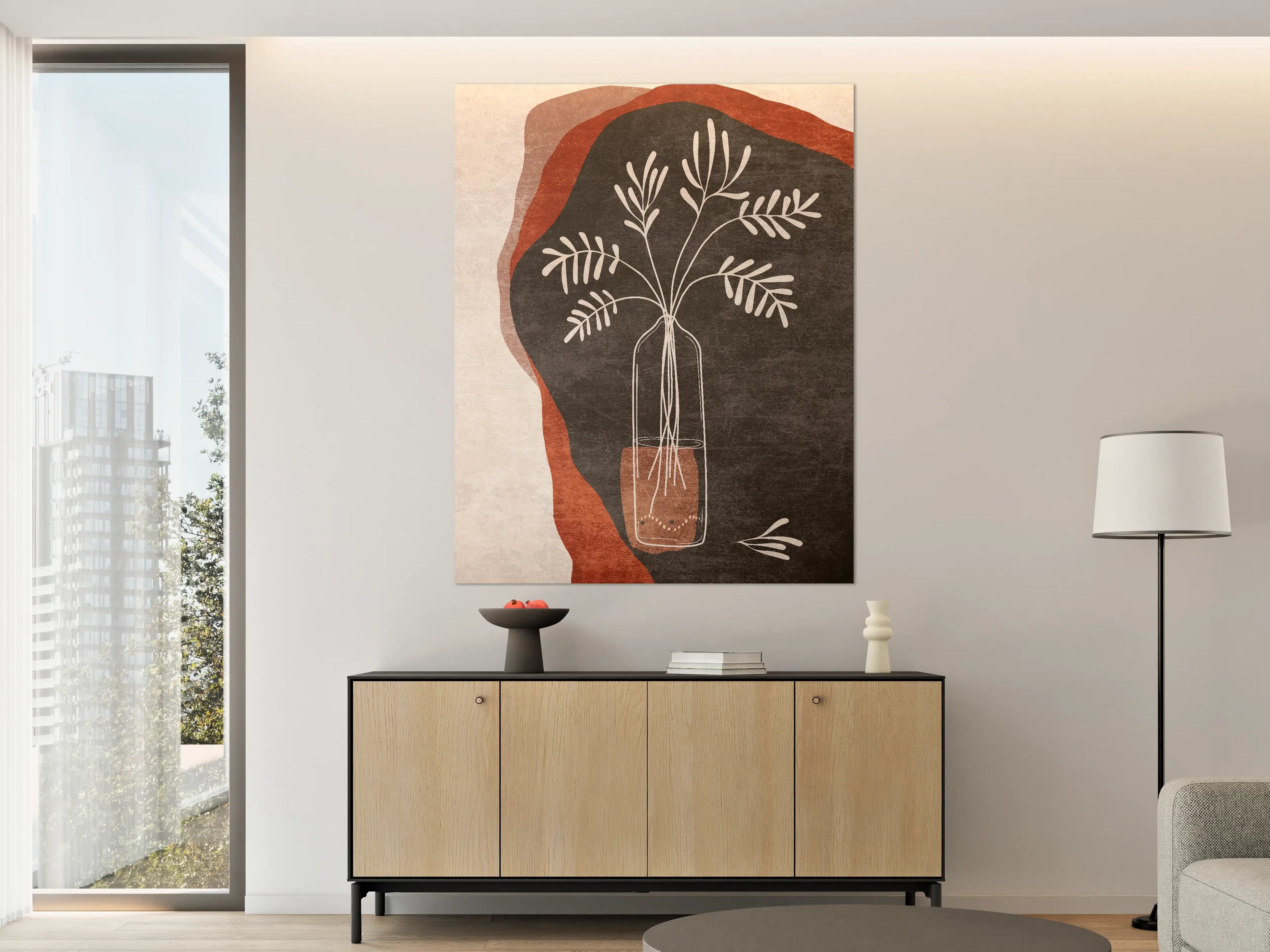 Große Wandbilder - Minimalistische Pflanze in Vase