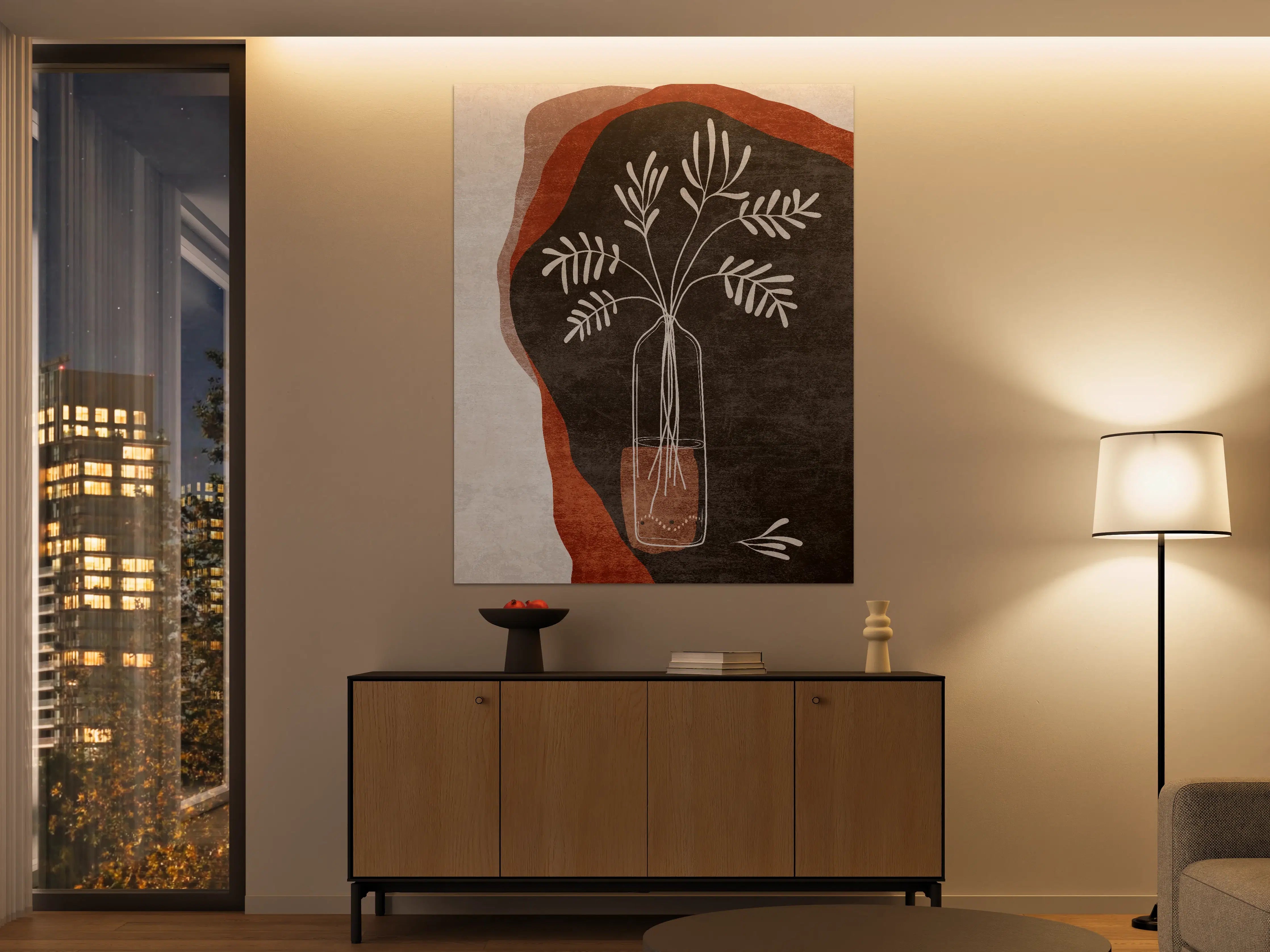 Große Wandbilder - Minimalistische Pflanze in Vase