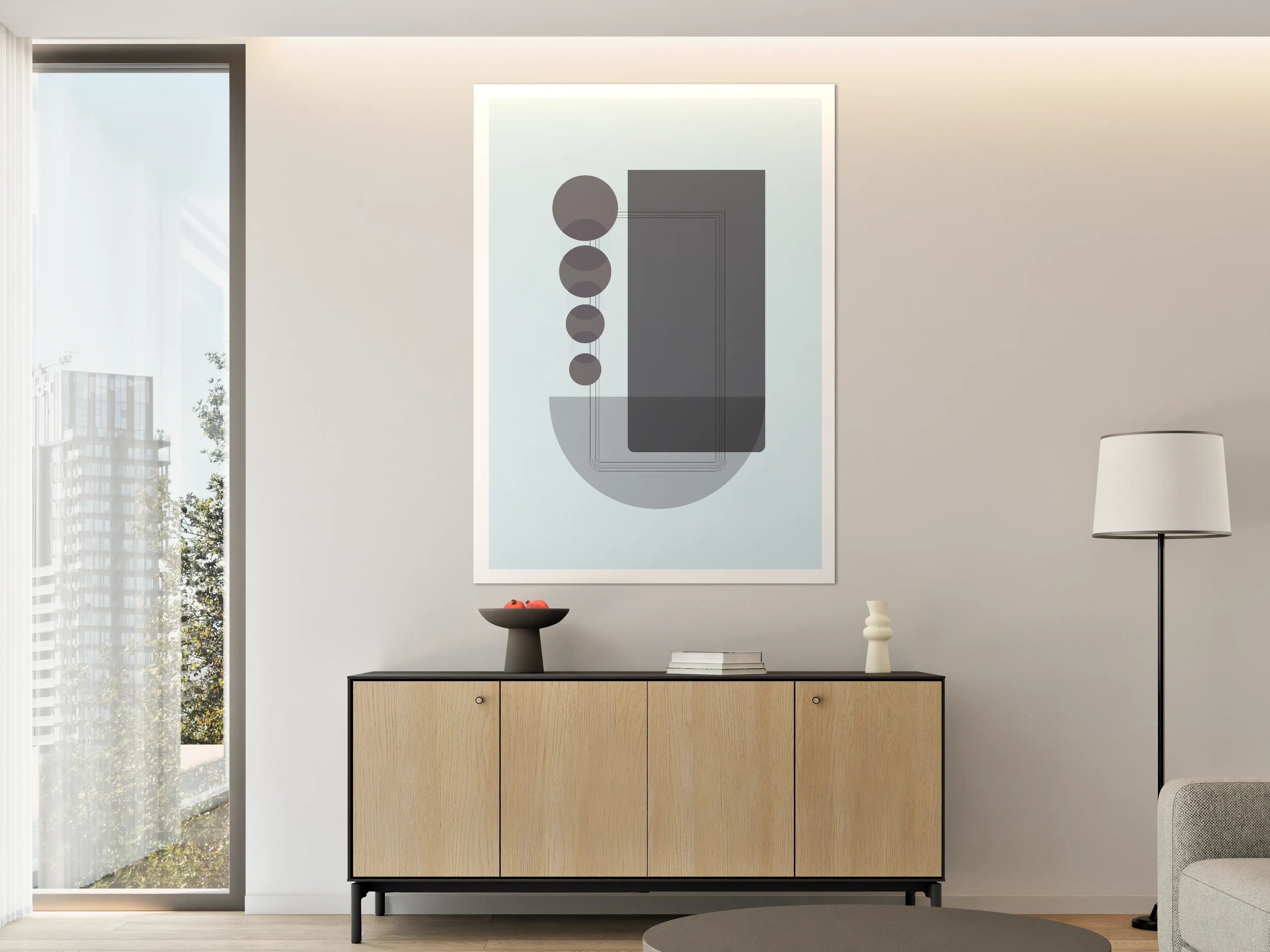 Große Wandbilder - Minimalistische Smartphone-Darstellung in Blau