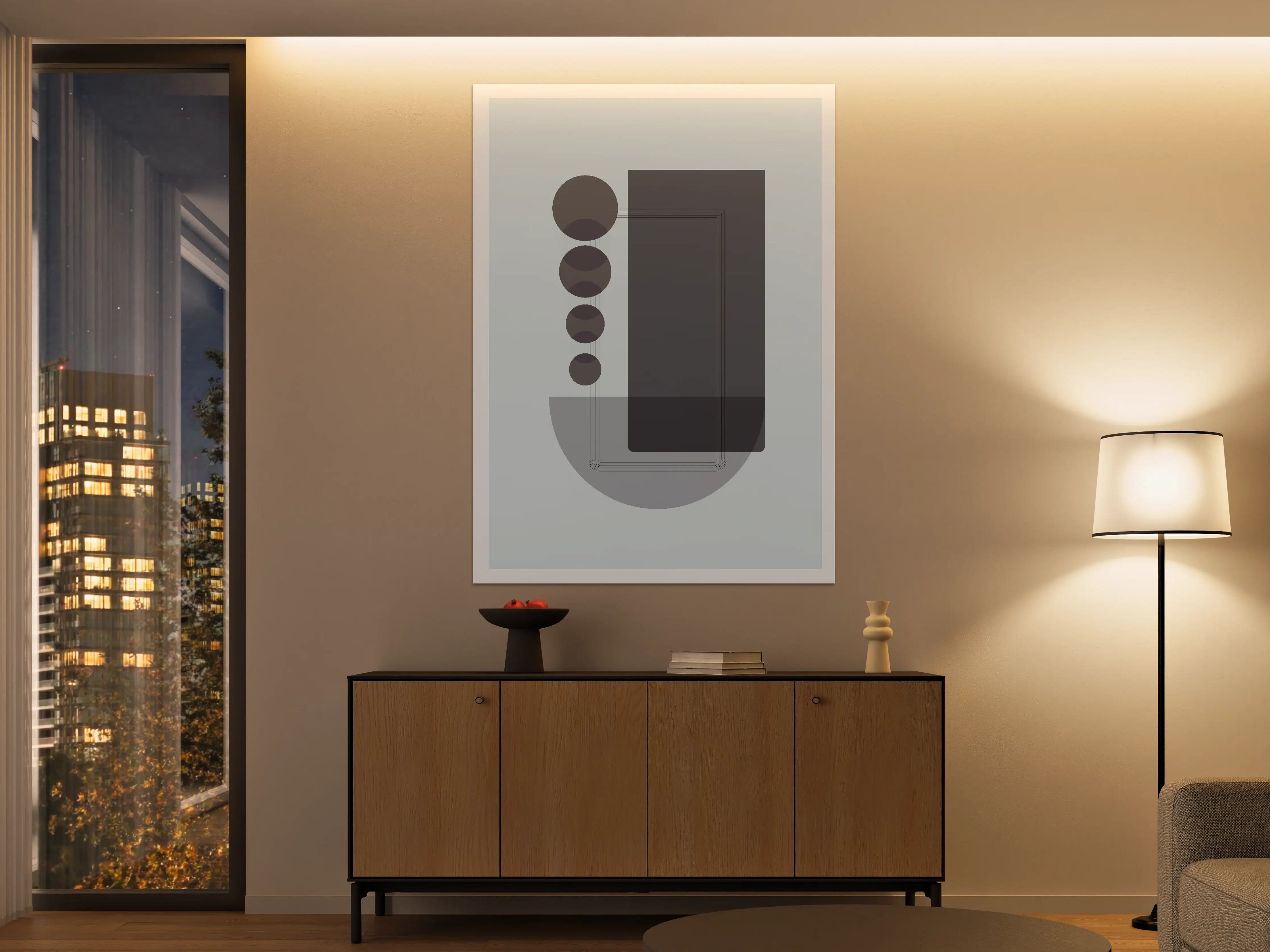 Große Wandbilder - Minimalistische Smartphone-Darstellung in Blau