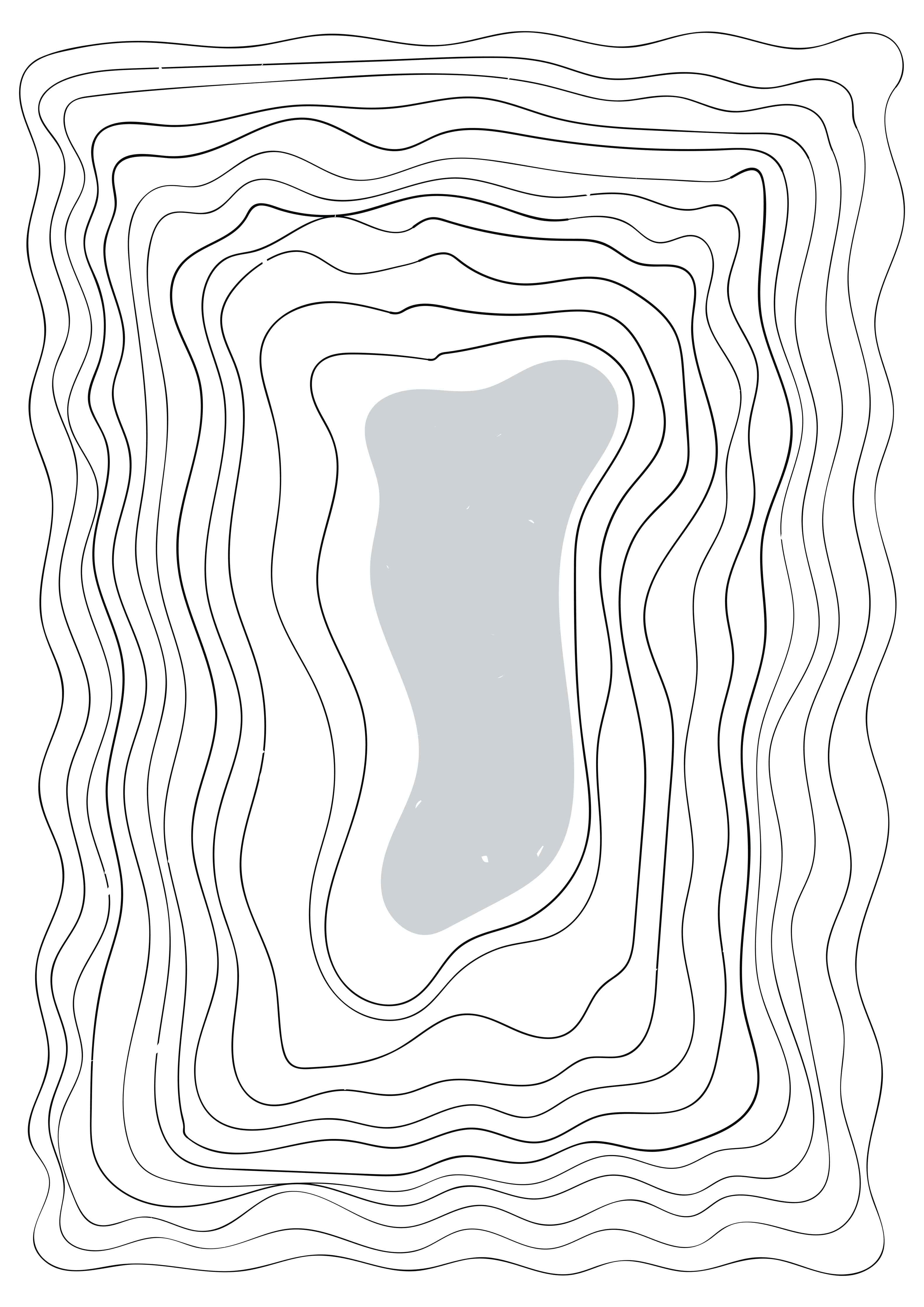 Große Wandbilder-Minimalistische Topografie in Schwarz-Weiß