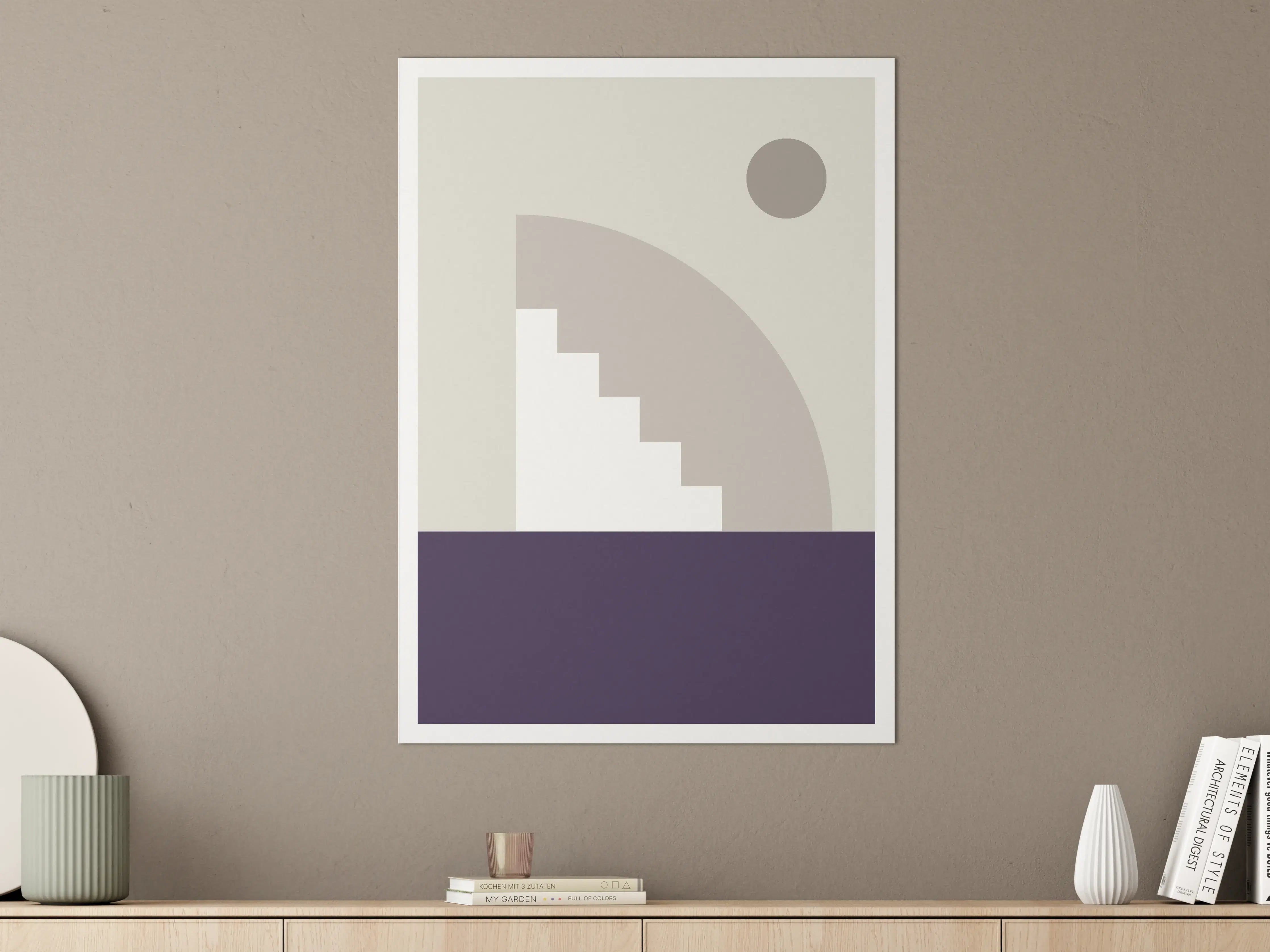 Große Wandbilder - Minimalistische Treppentreppe mit Sonne