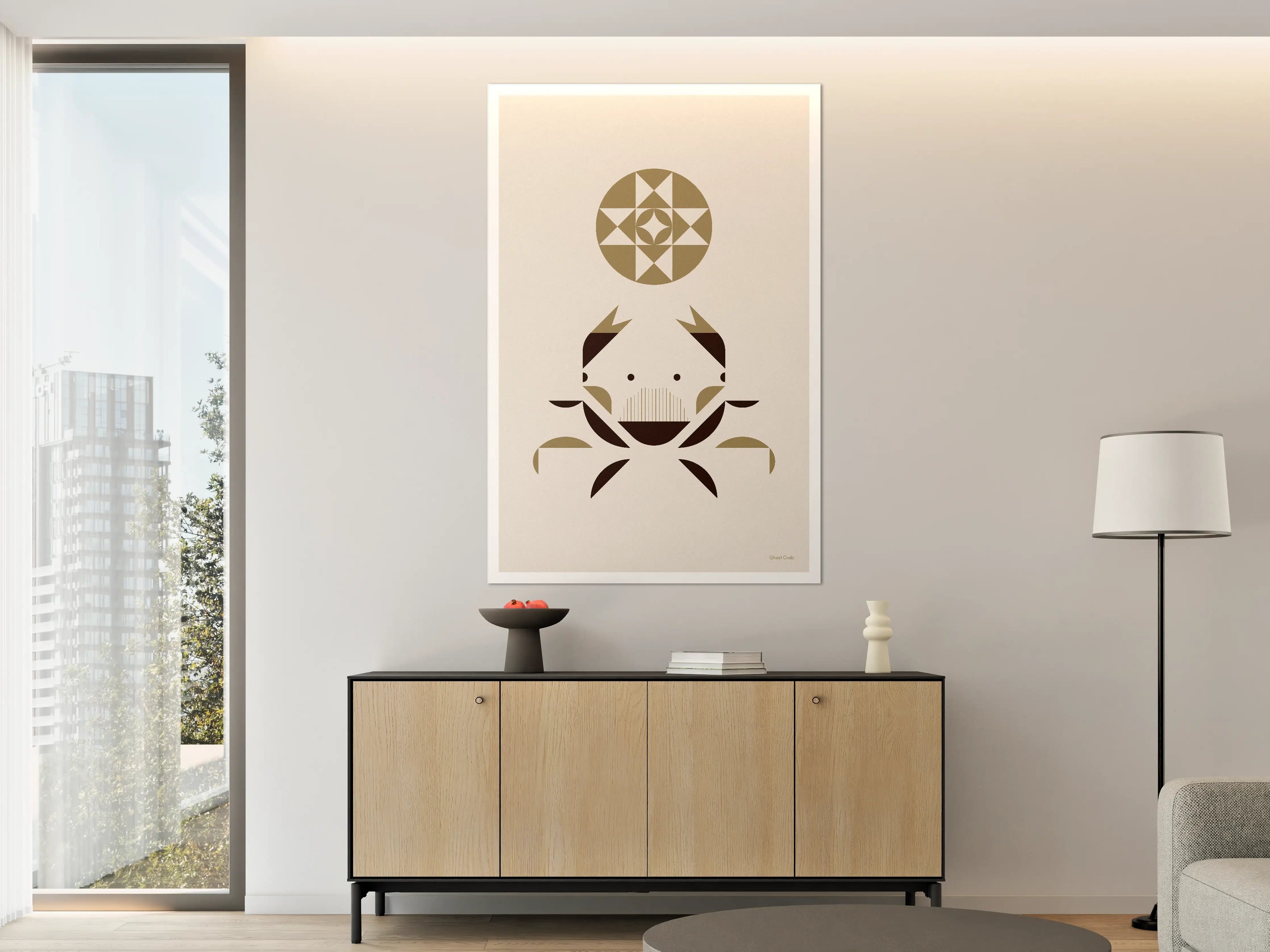 Große Wandbilder - Minimalistischer Krebs mit geometrischem Design