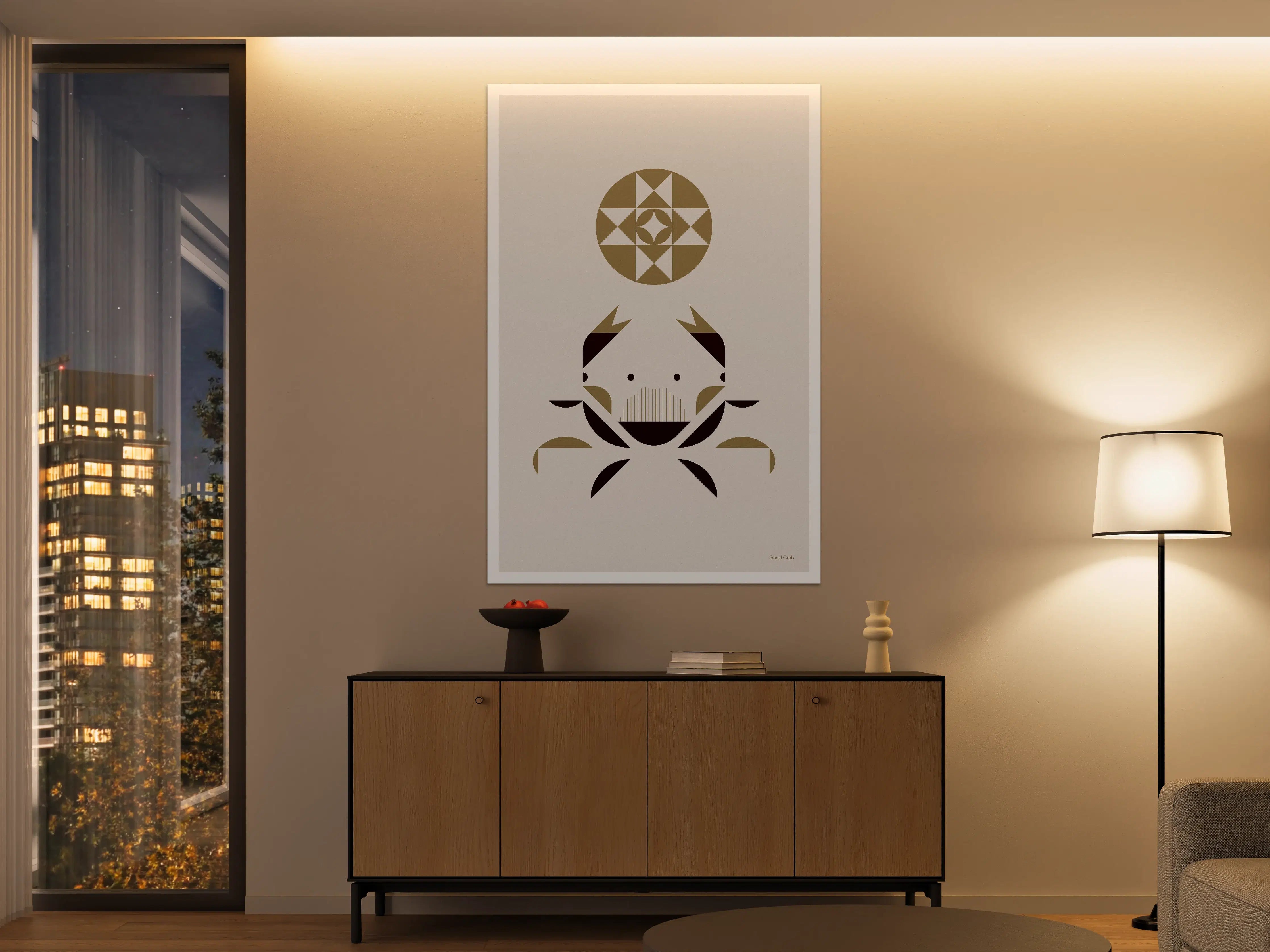Große Wandbilder - Minimalistischer Krebs mit geometrischem Design