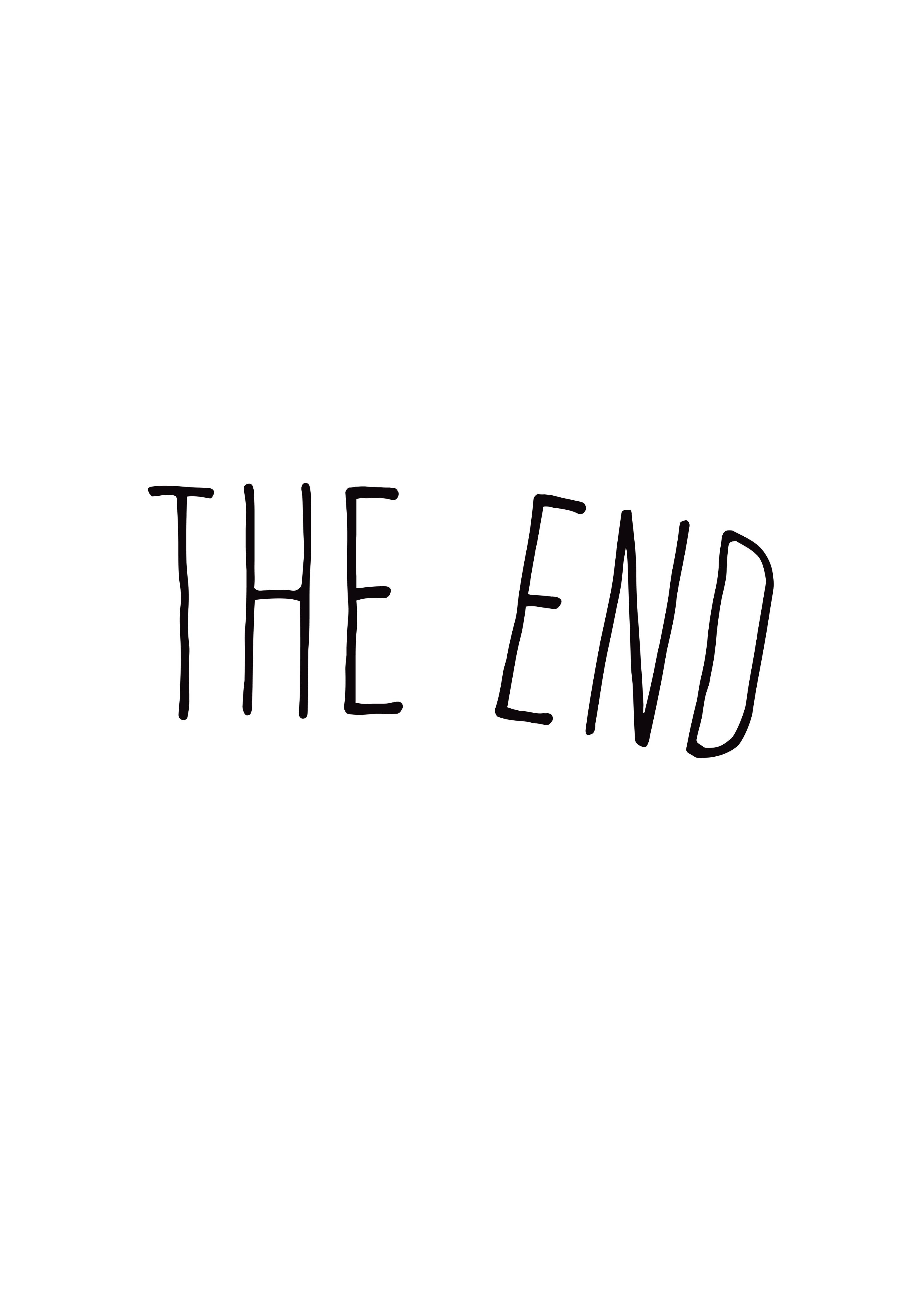Große Wandbilder-Minimalistischer Schriftzug mit 'The End'