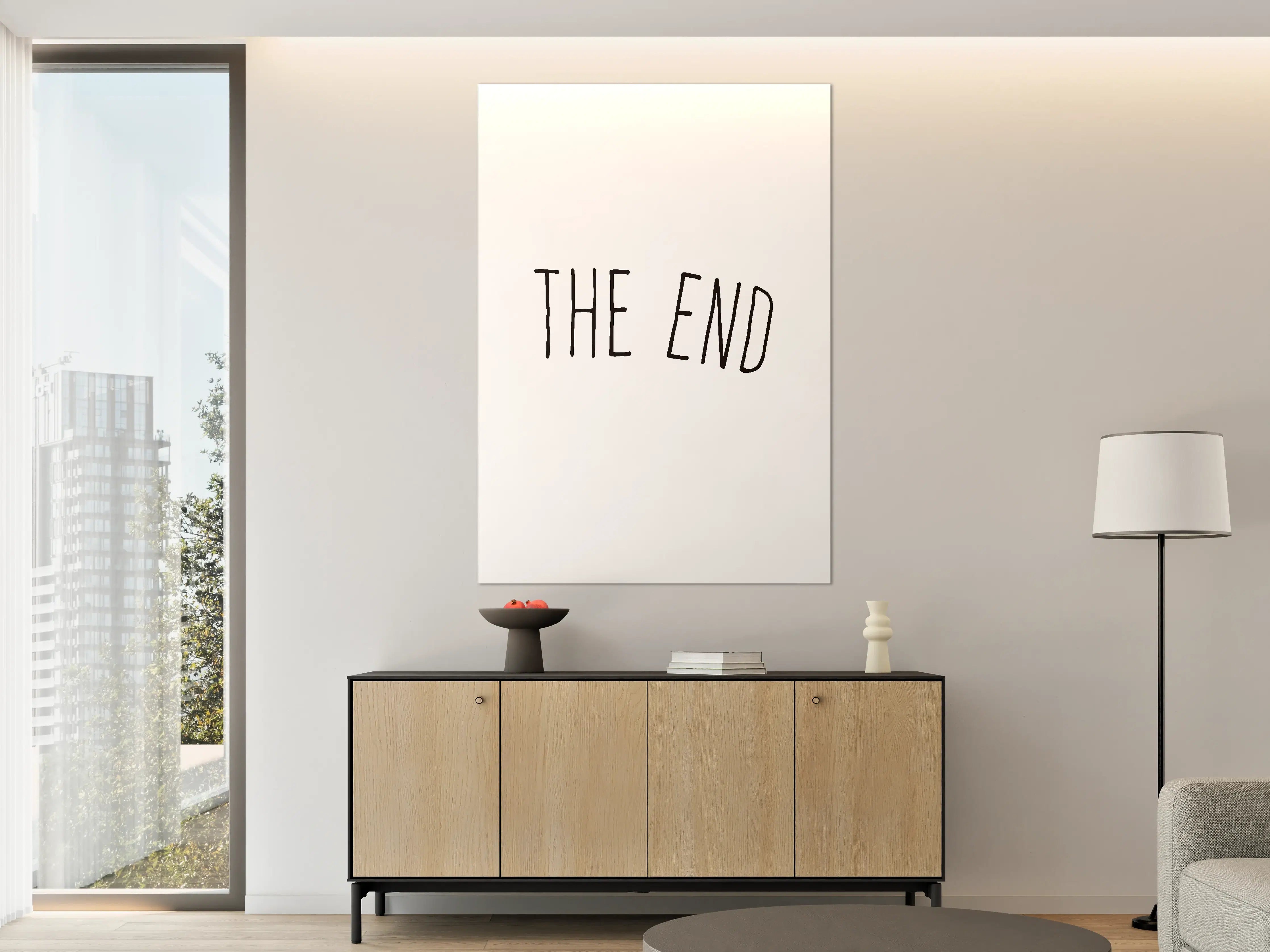 Große Wandbilder - Minimalistischer Schriftzug mit 'The End'