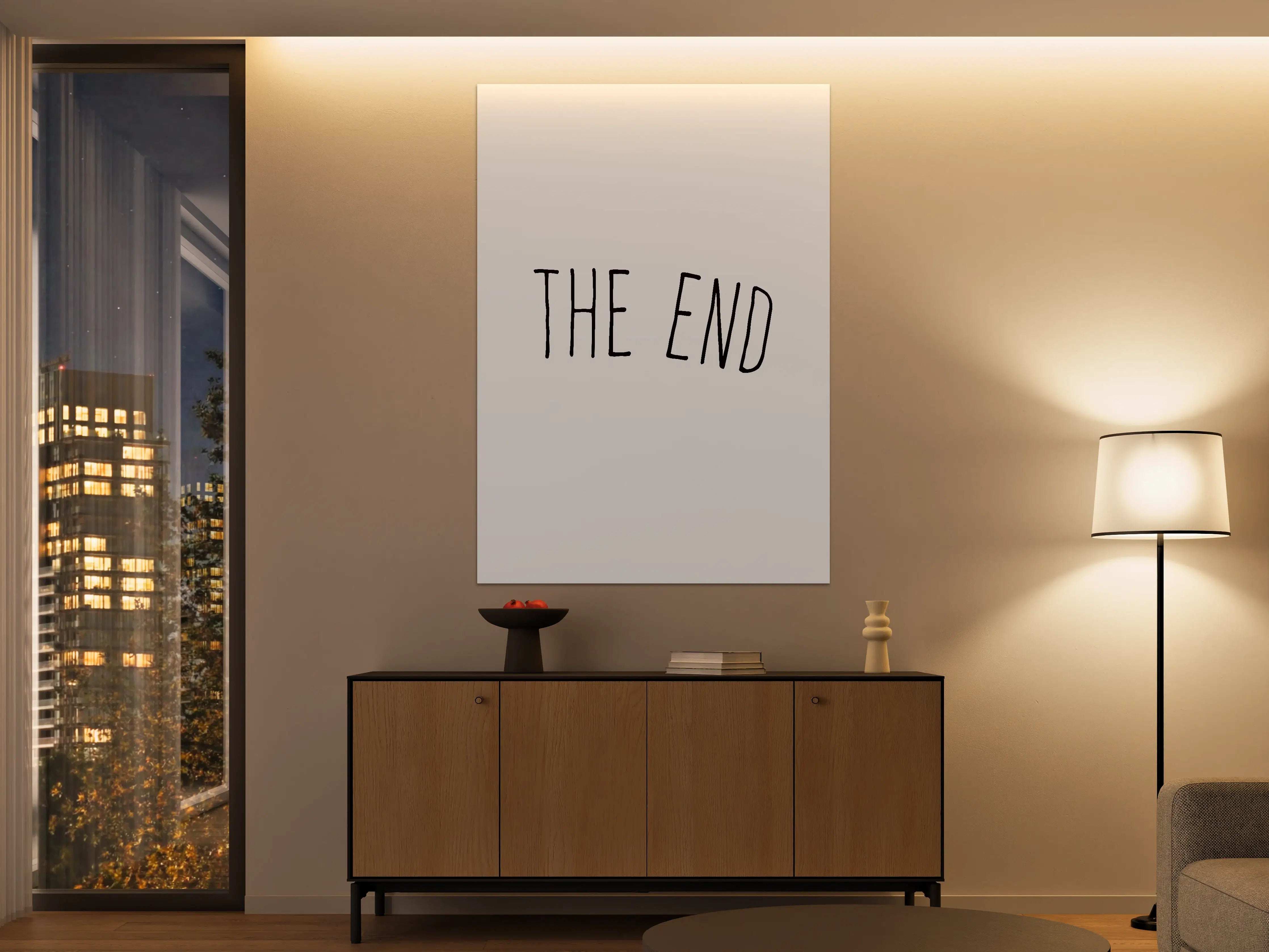 Große Wandbilder - Minimalistischer Schriftzug mit 'The End'