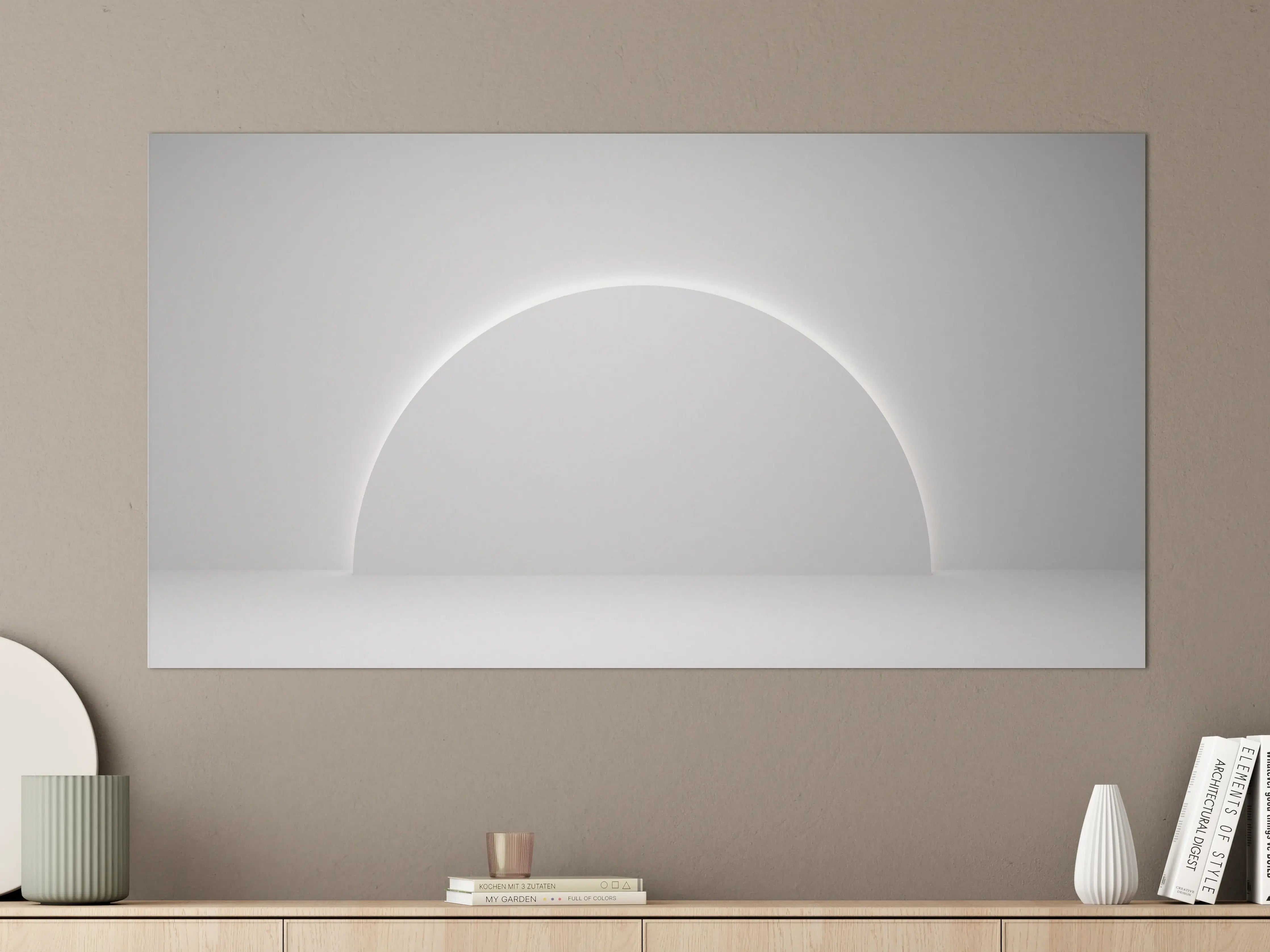 Große Wandbilder - Minimalistischer Weiß-Grauer Sockel