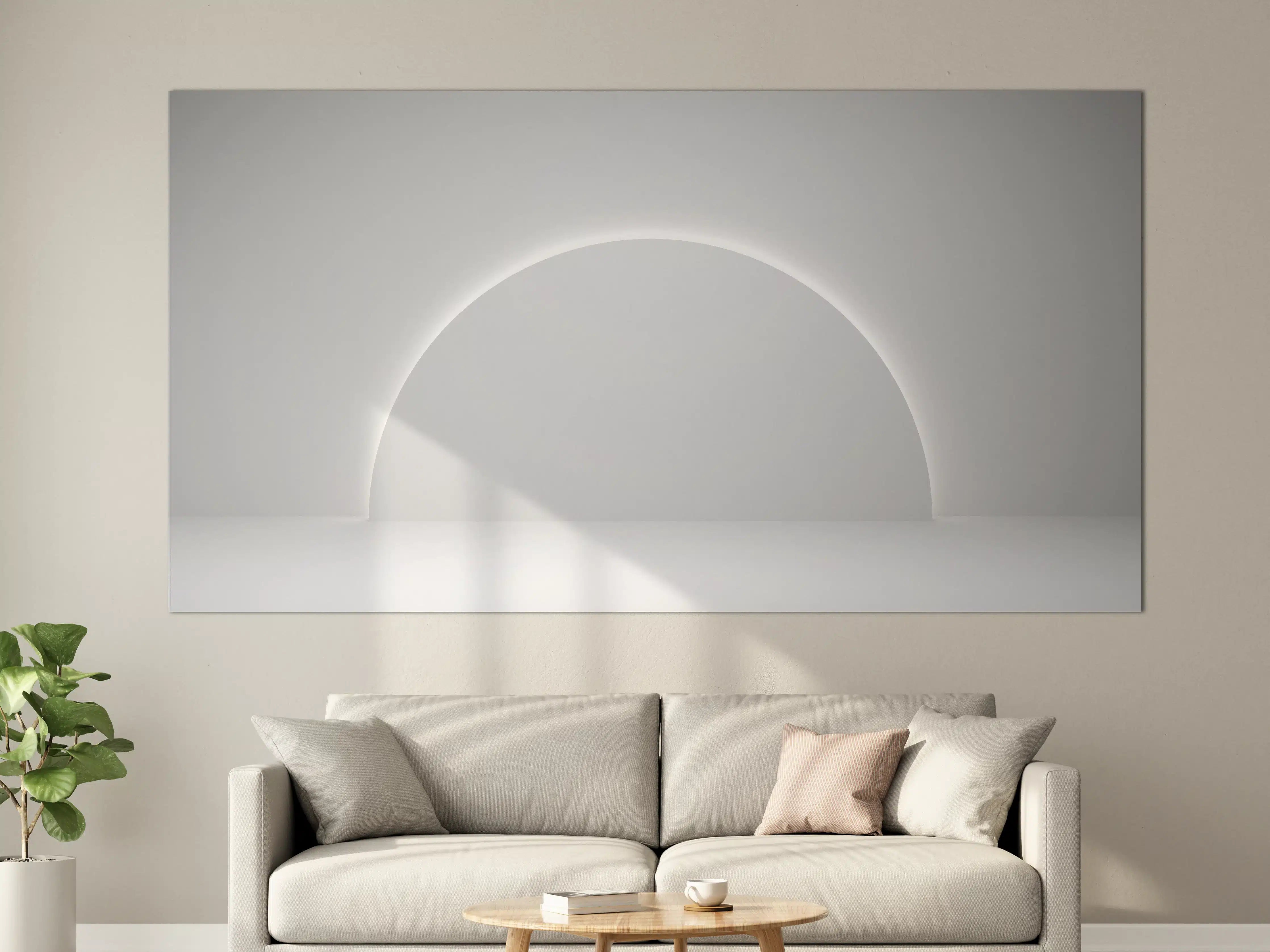 Große Wandbilder - Minimalistischer Weiß-Grauer Sockel