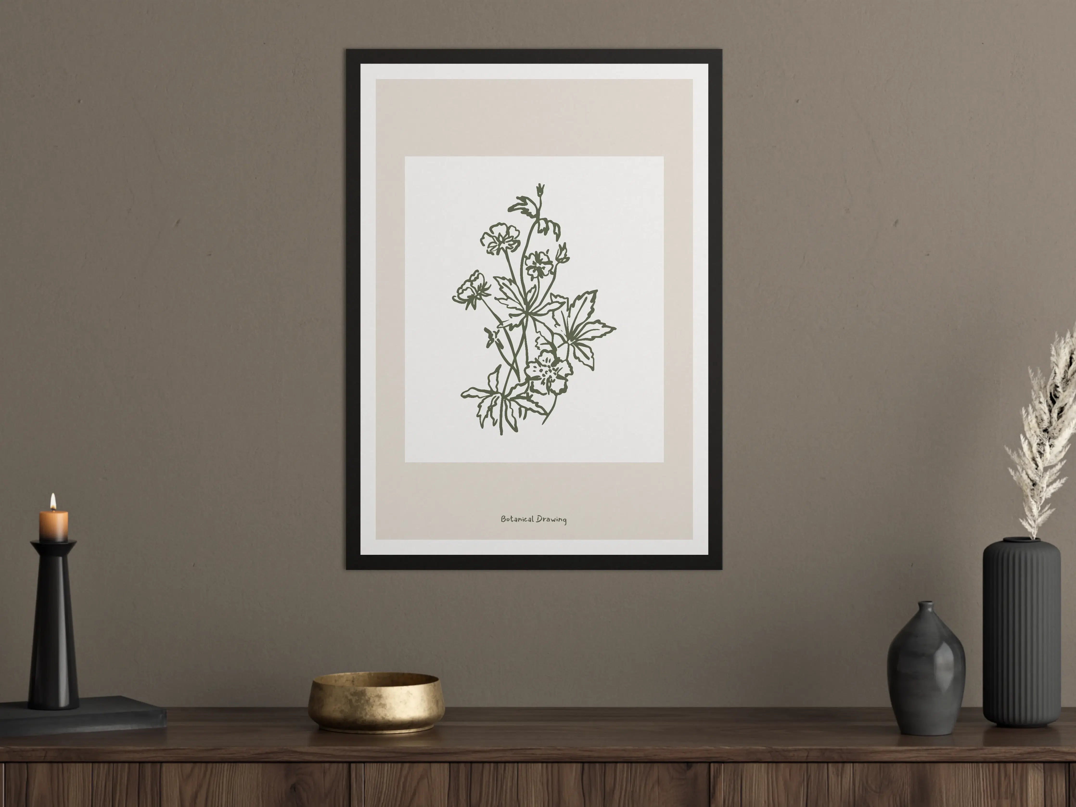 Große Wandbilder - Minimalistisches Blumen-Design