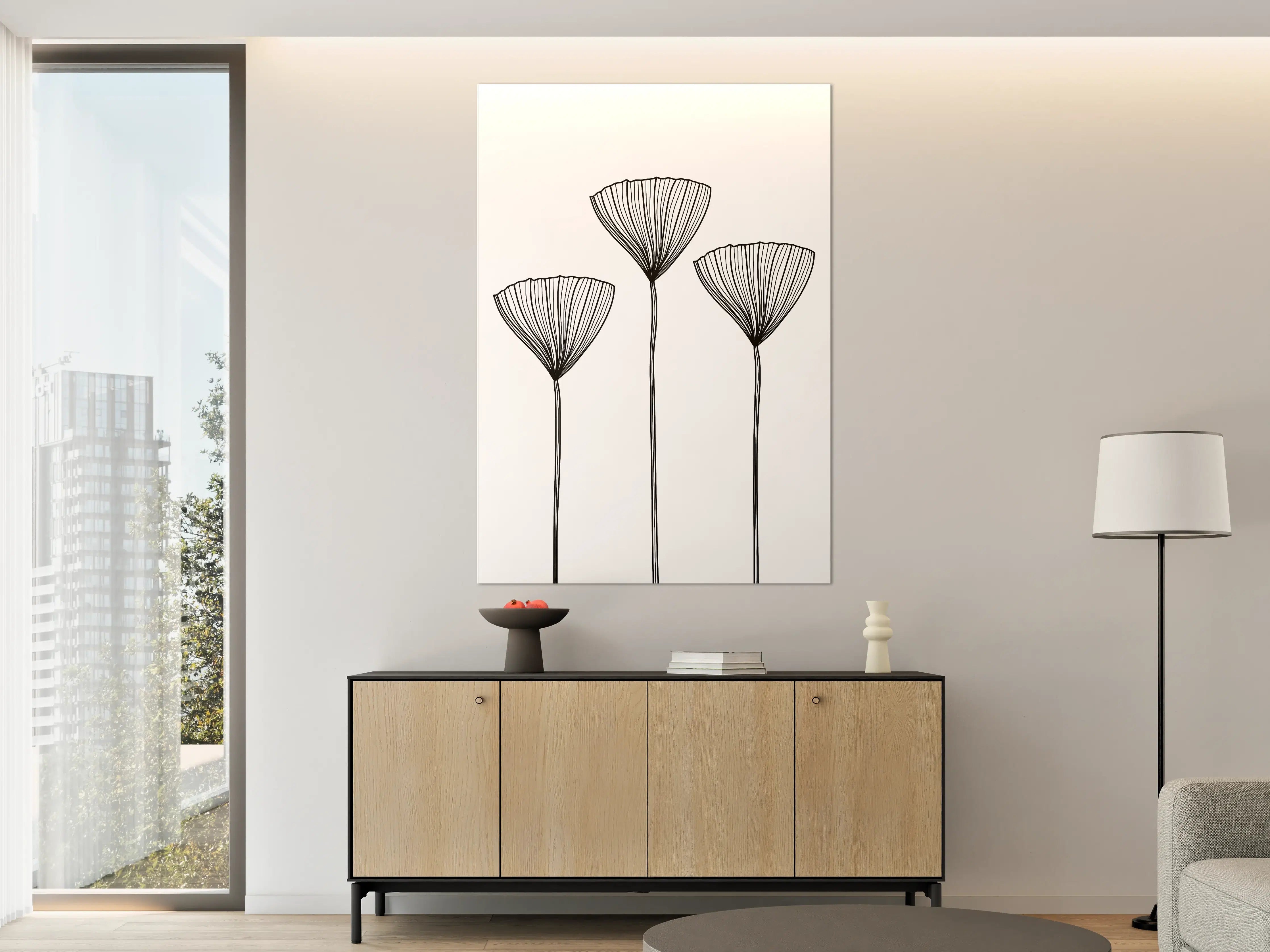 Große Wandbilder - Minimalistisches Blumentopfmotiv