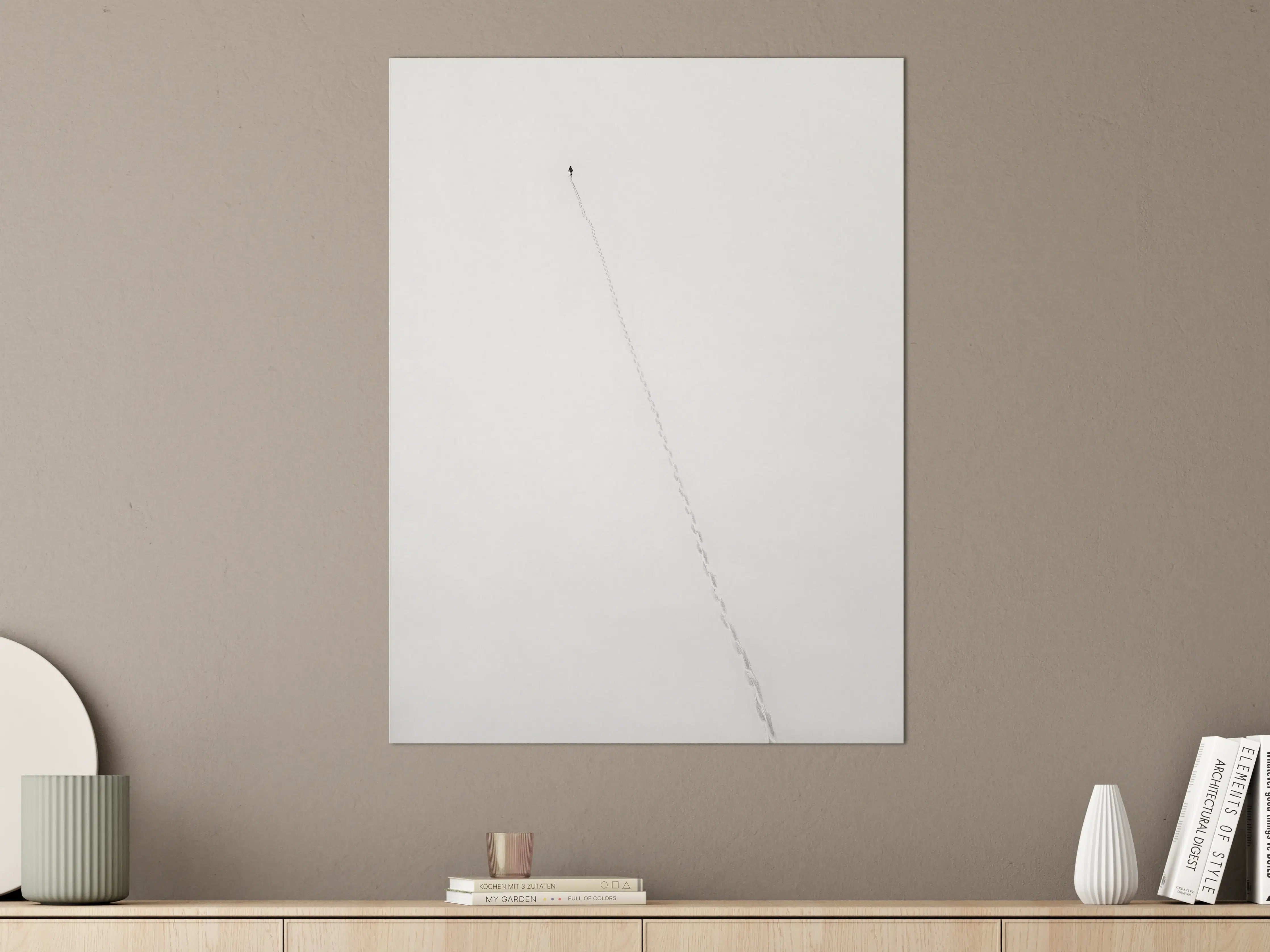 Große Wandbilder - Minimalistisches Himmelsszene mit Jetspur