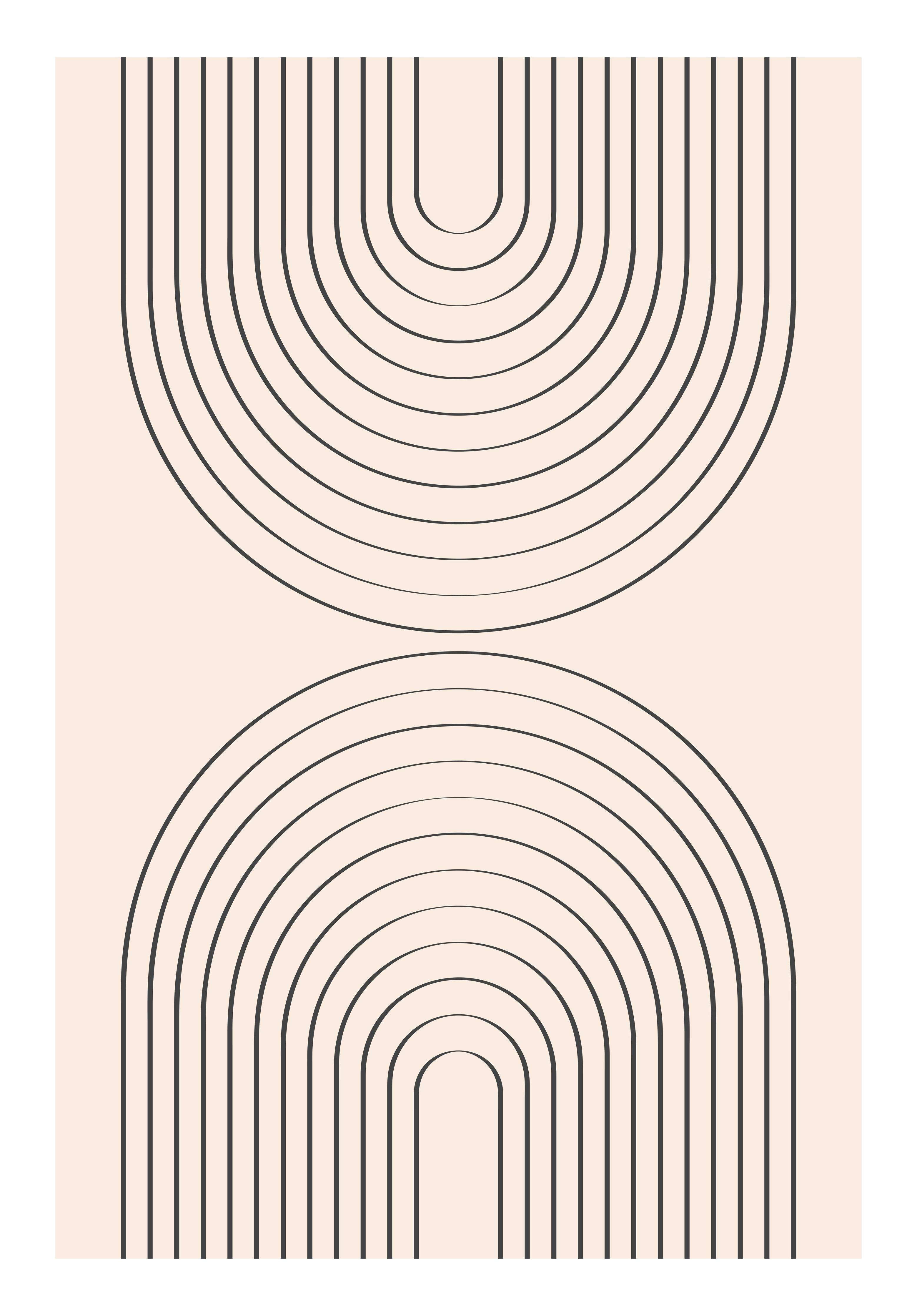 Große Wandbilder-Minimalistisches Linienmuster in Beige und Schwarz