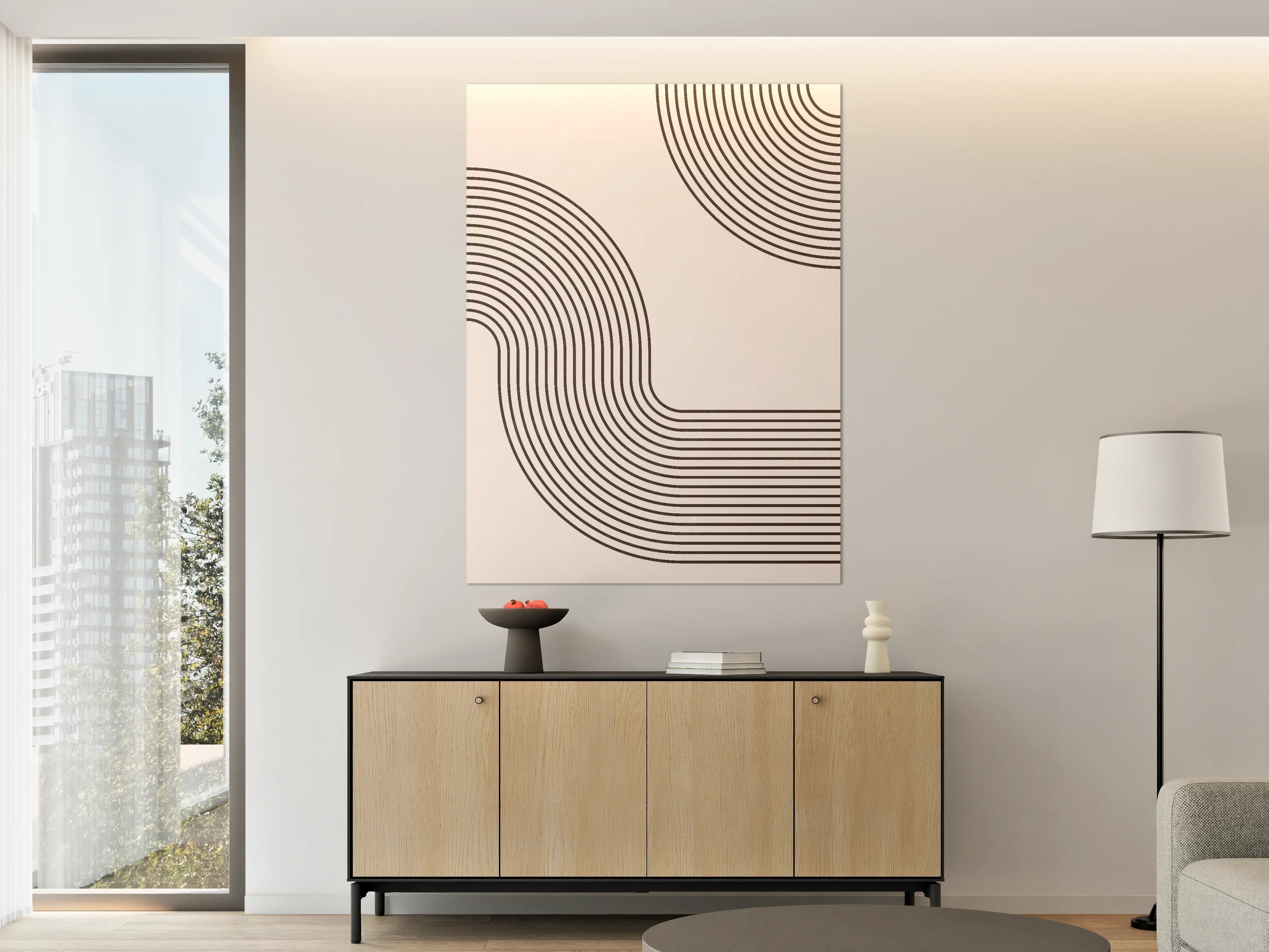 Große Wandbilder - Minimalistisches Linienmuster mit kreativer Gestaltung