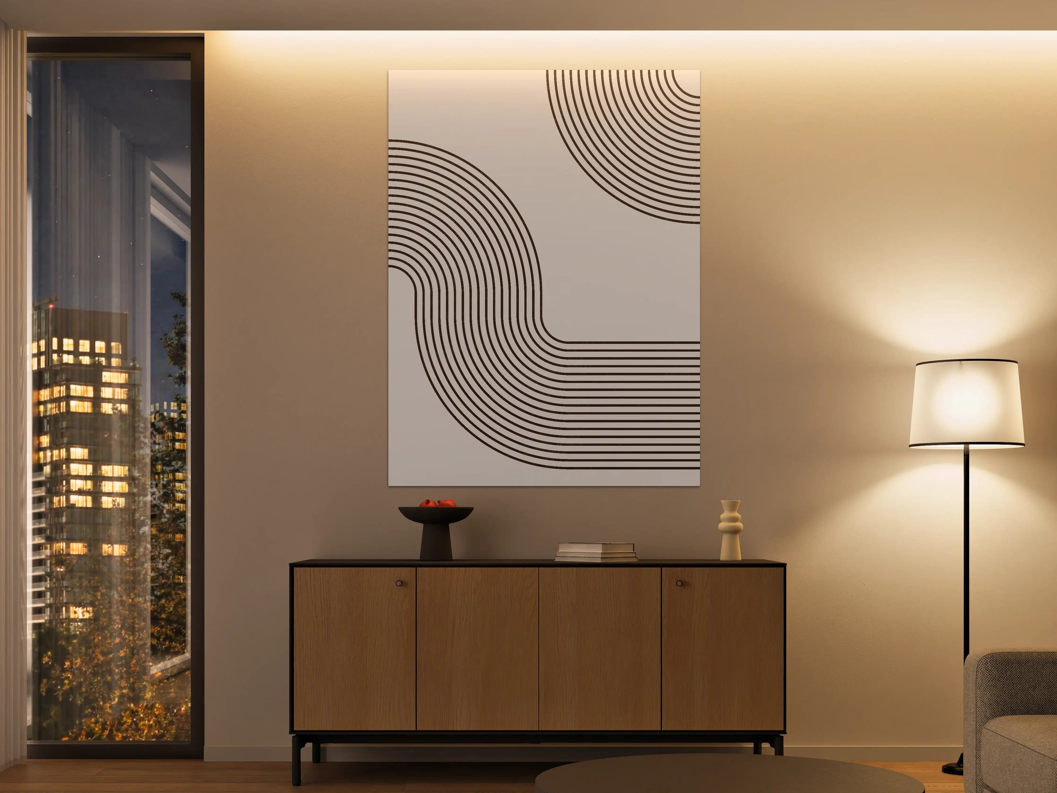 Große Wandbilder - Minimalistisches Linienmuster mit kreativer Gestaltung