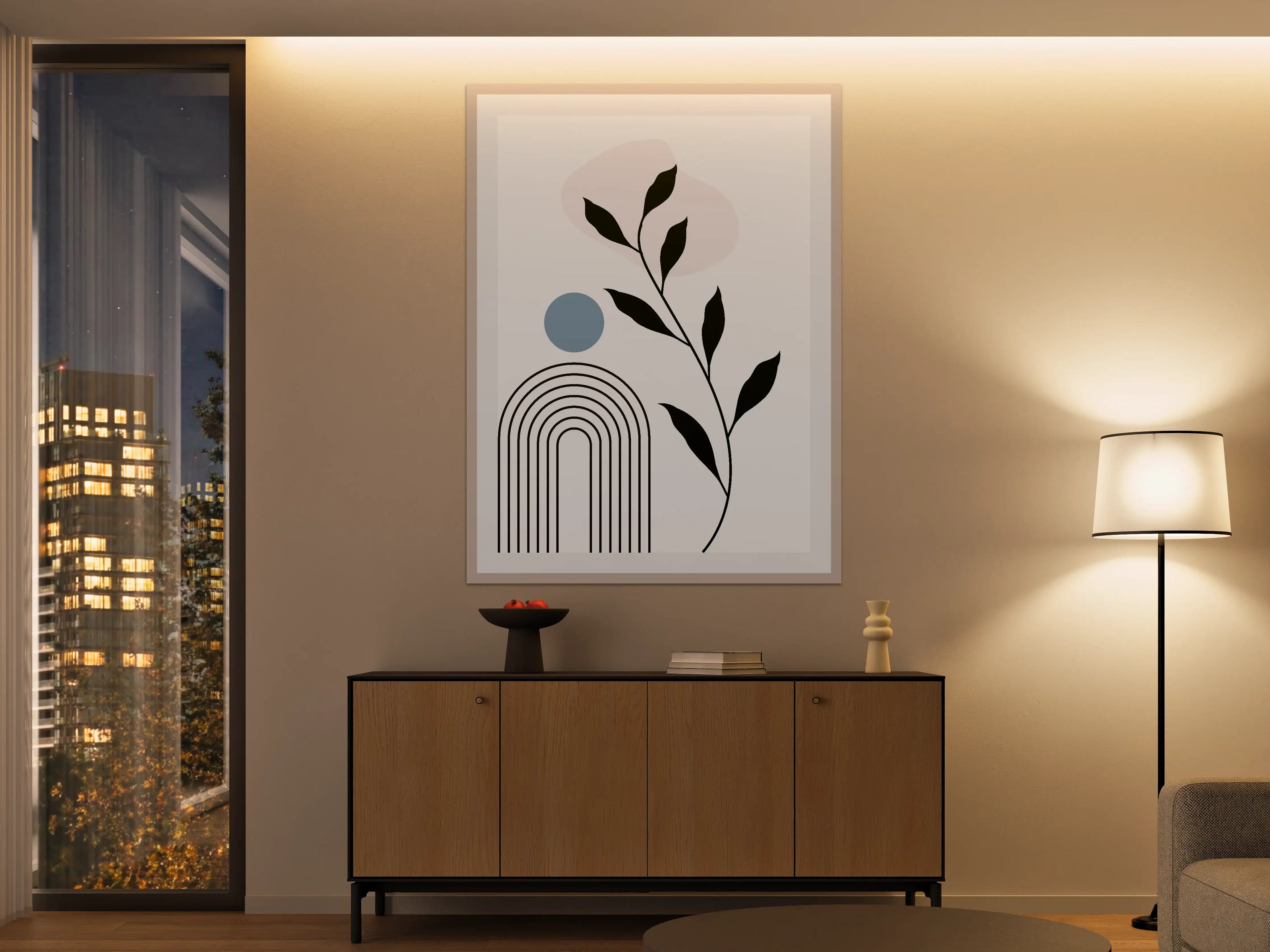 Große Wandbilder - Minimalistisches Natur-Design in Pastellfarben