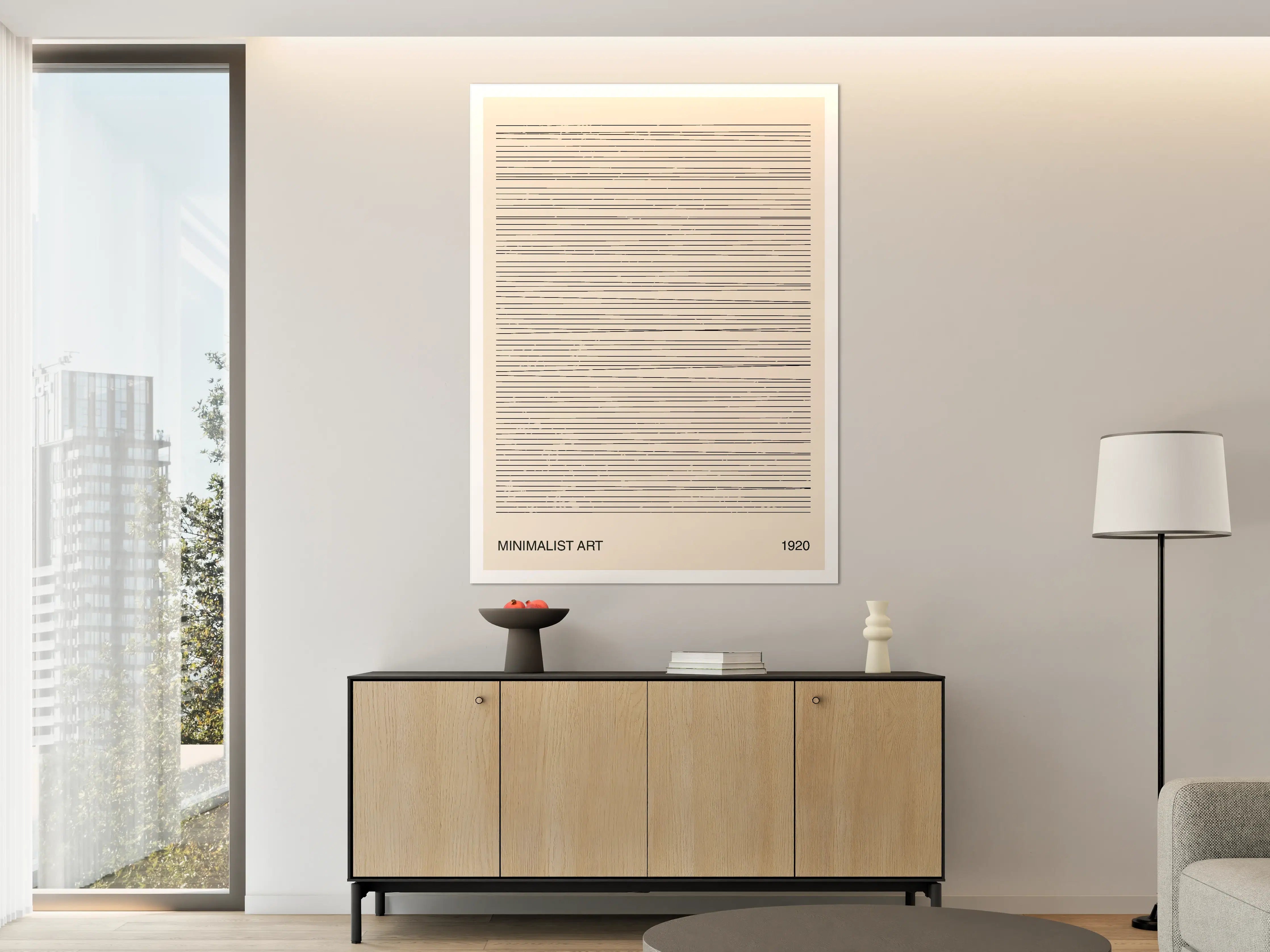 Große Wandbilder - Minimalistisches Notenlinien-Design