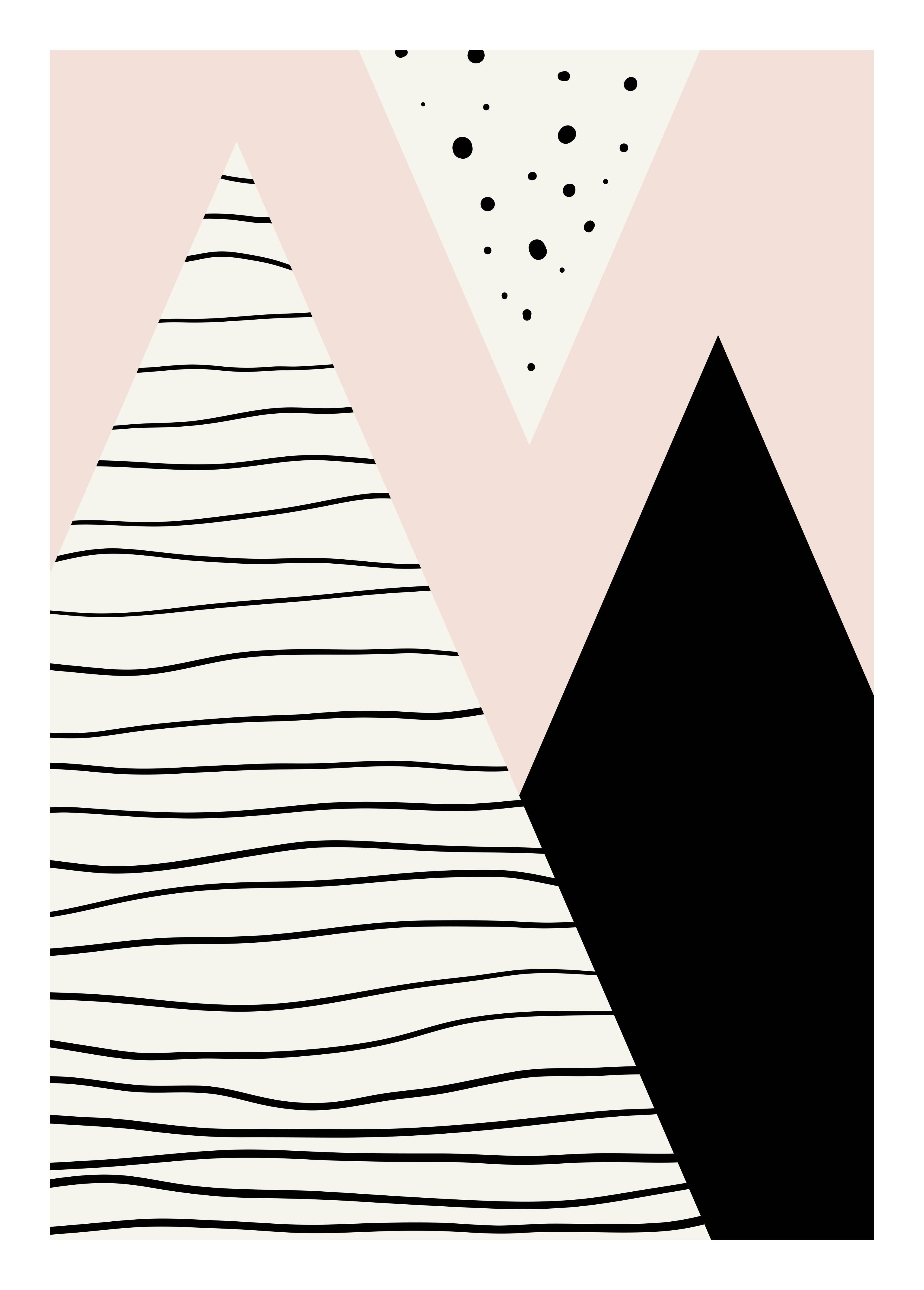 Große Wandbilder-Minimalistisches Pike-Design in Rosa, Schwarz und Weiß