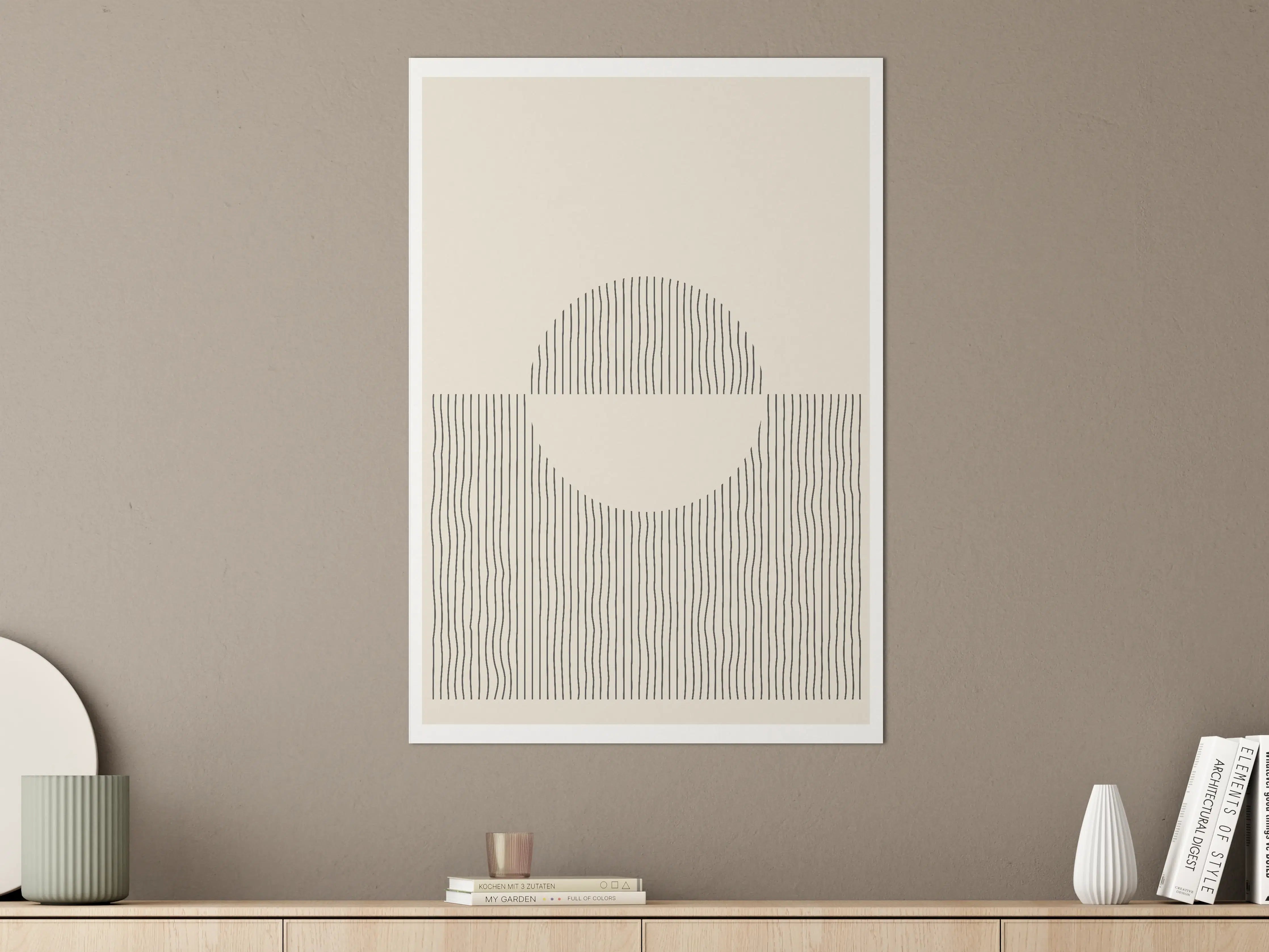 Große Wandbilder - Minimalistisches Sonnenmotiv in Schwarz-Weiß
