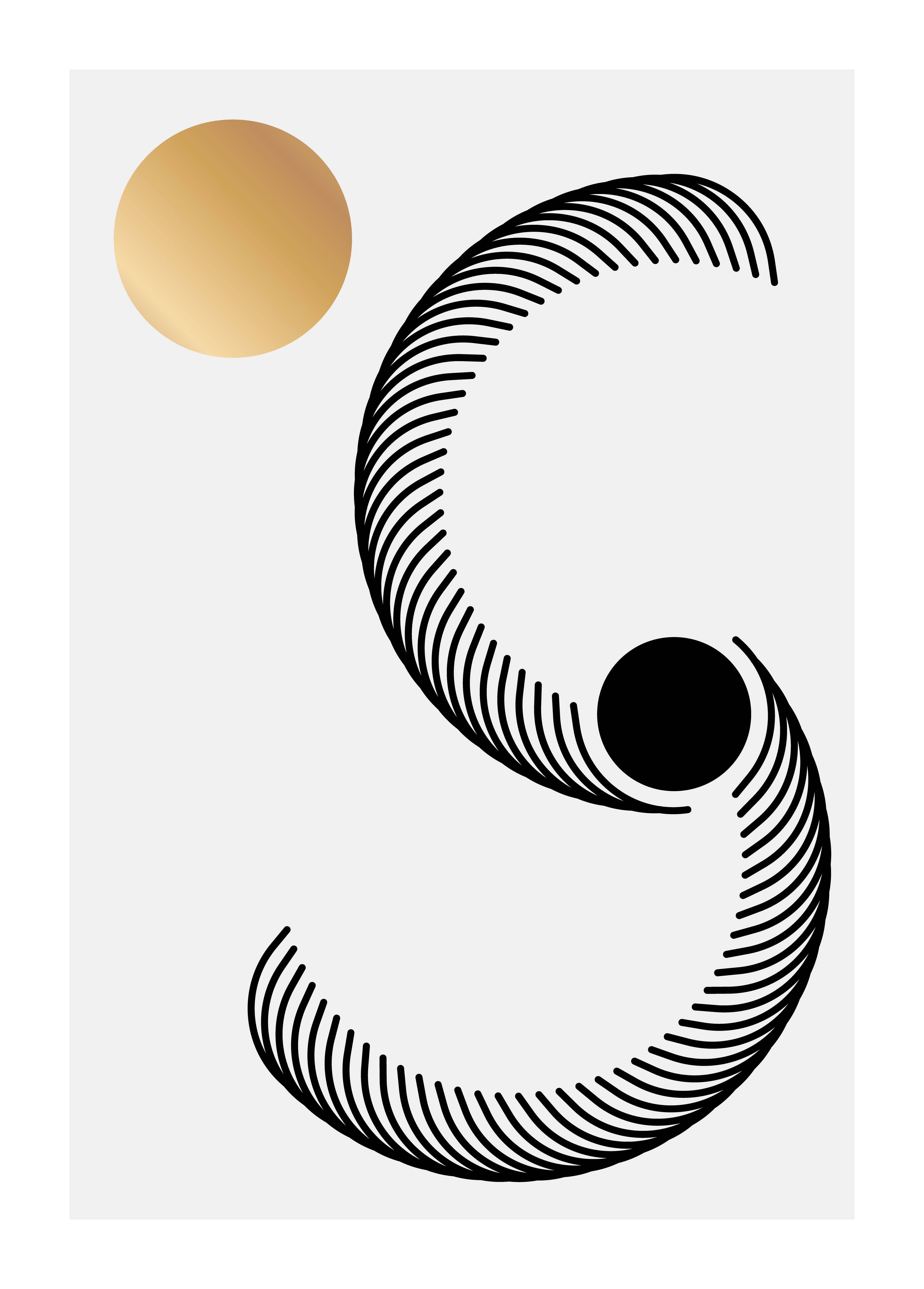 Große Wandbilder-Minimalistisches abstractes Kunstmotiv in Schwarz und Gold