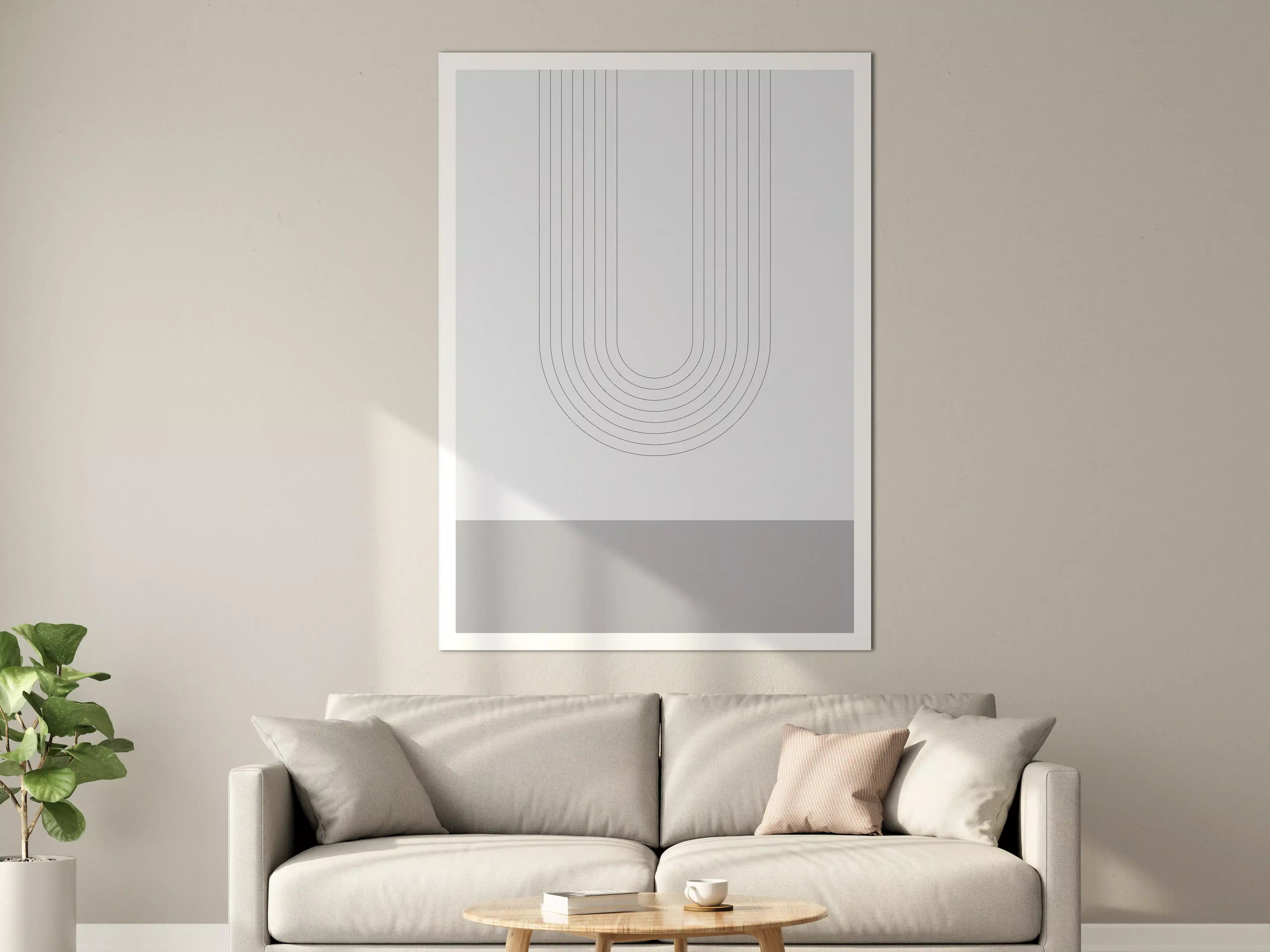 Große Wandbilder - Minimalistisches, modernes Wandbild mit sanften Grau- und Weißtönen