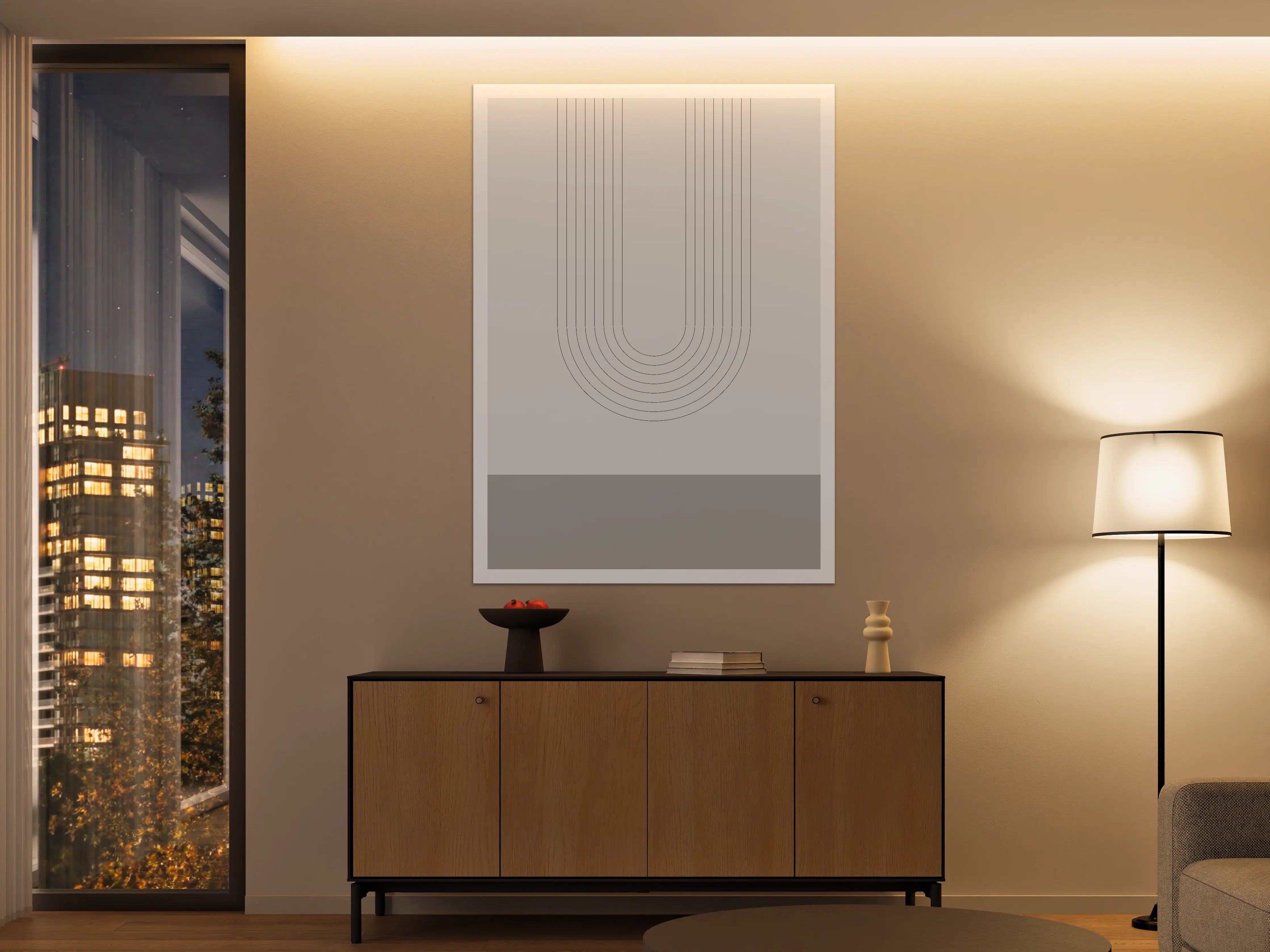 Große Wandbilder - Minimalistisches, modernes Wandbild mit sanften Grau- und Weißtönen