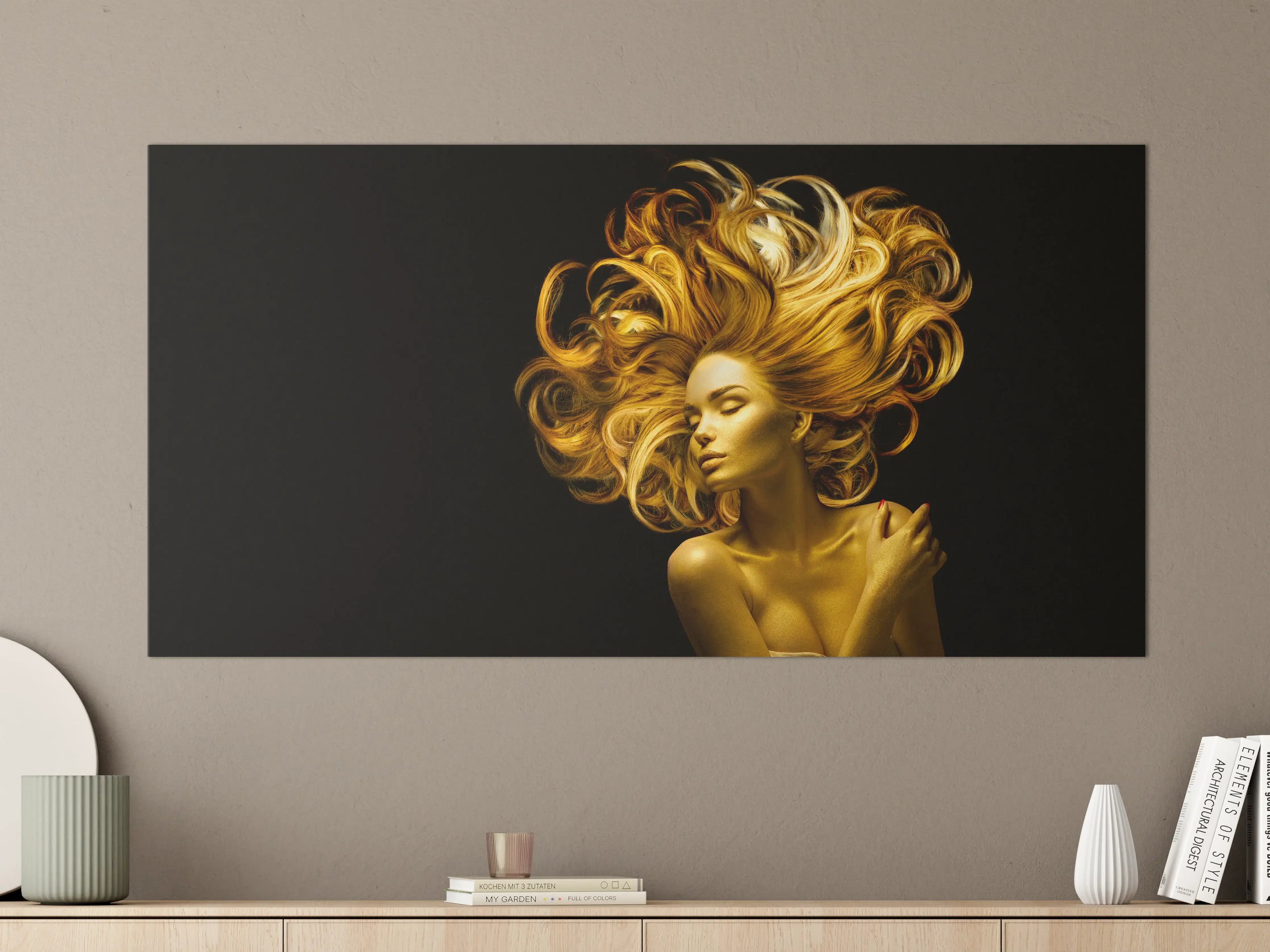 Große Wandbilder - Model in Gold