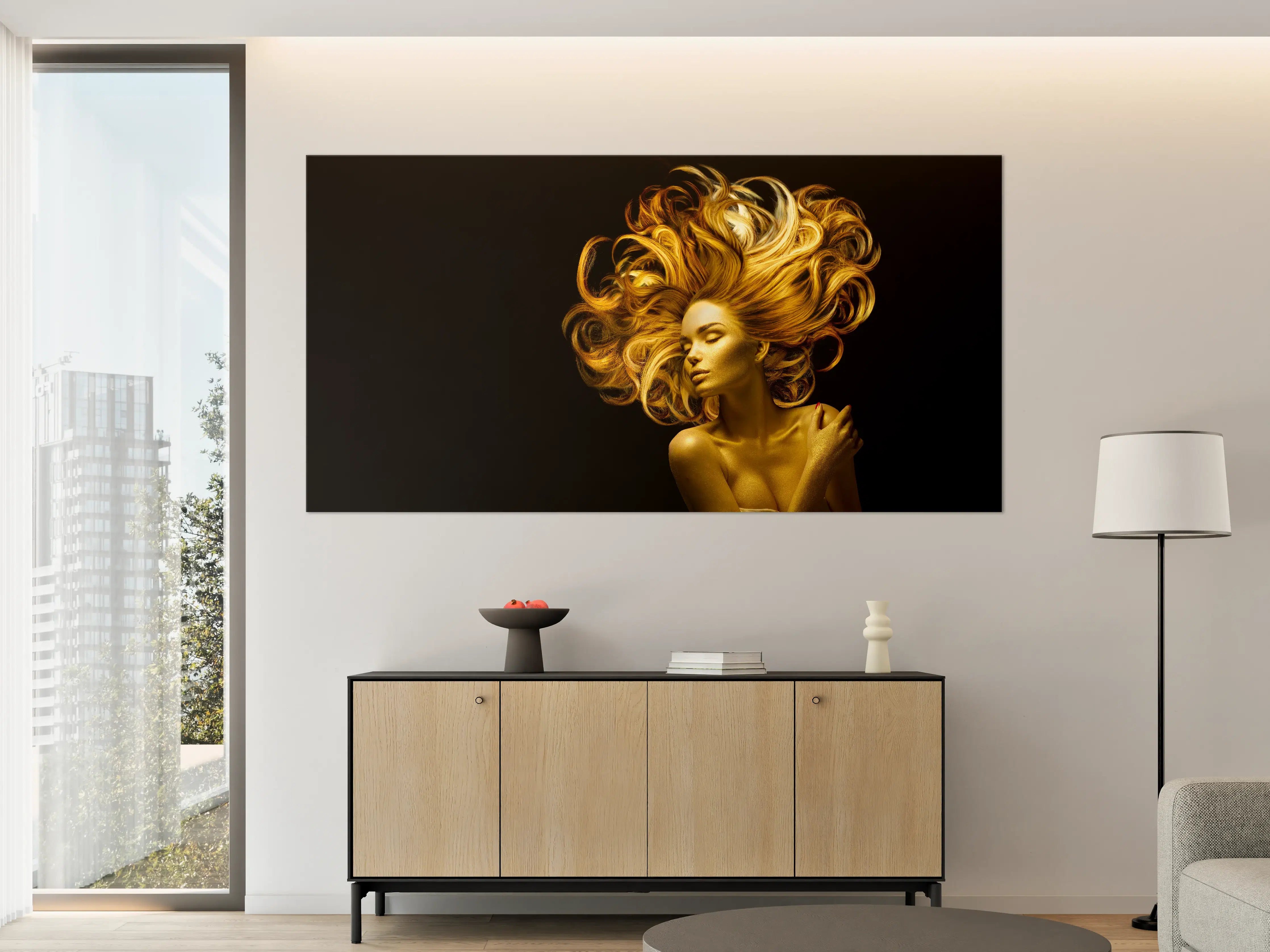 Große Wandbilder - Model in Gold