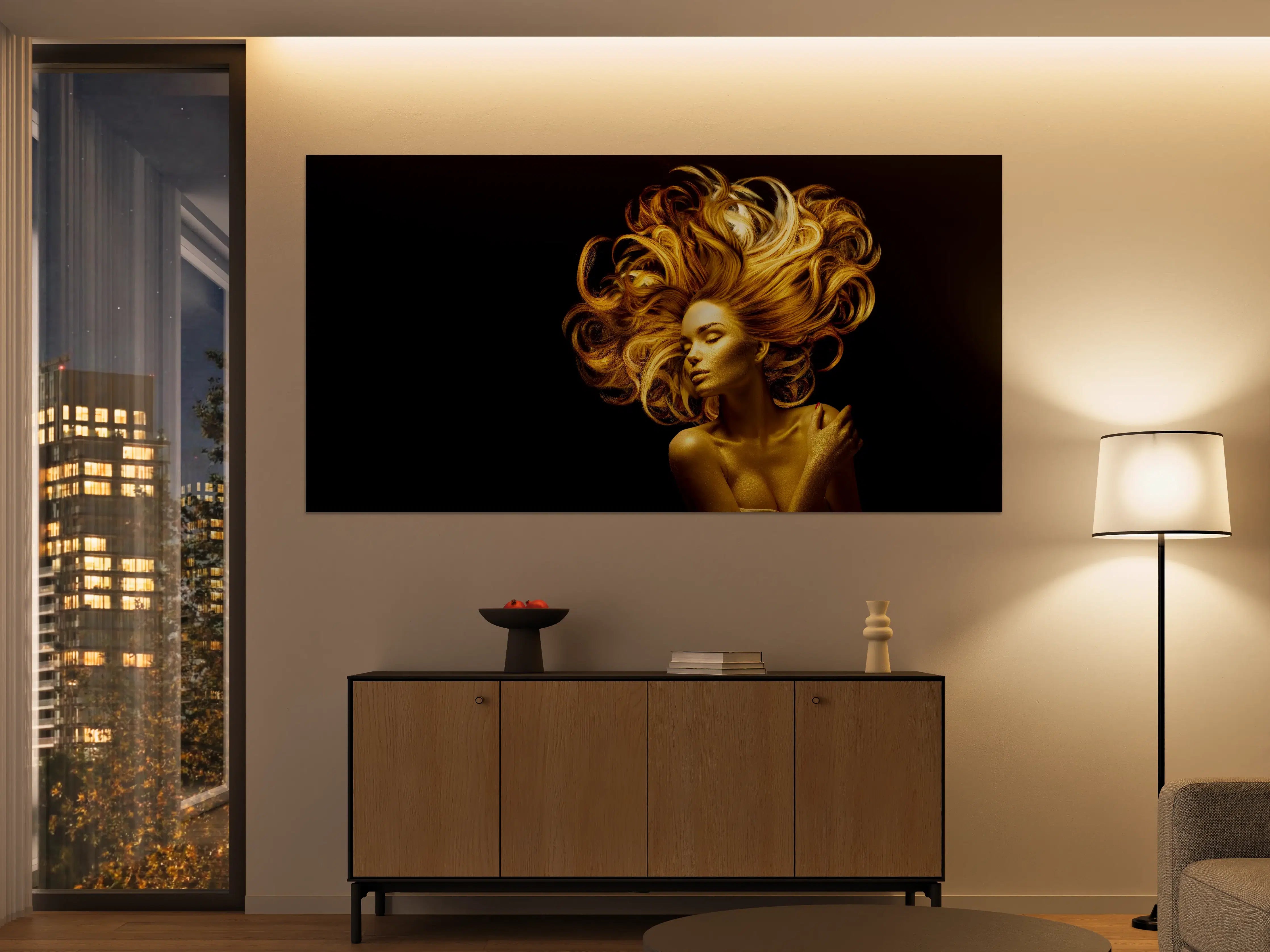 Große Wandbilder - Model in Gold