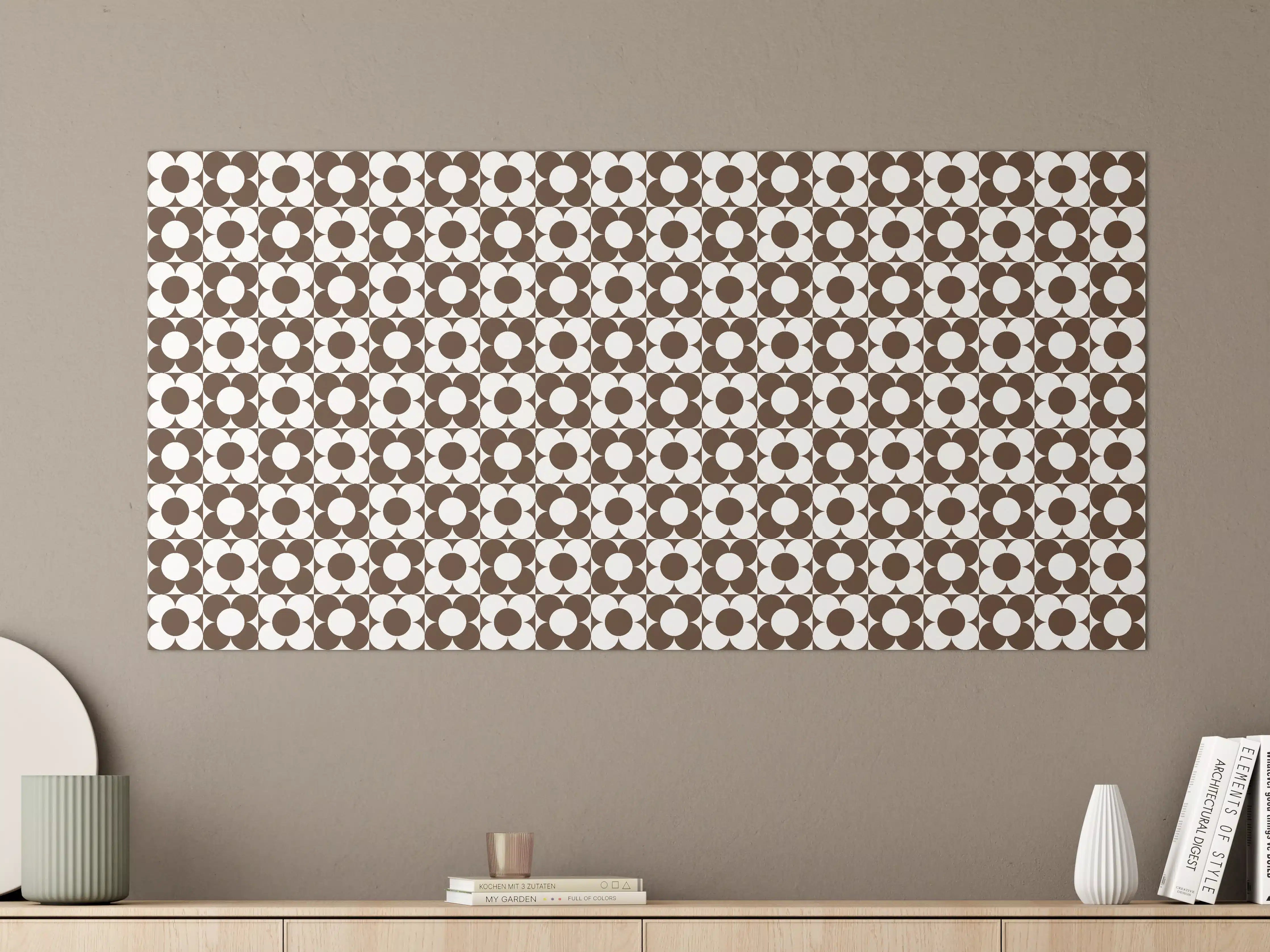 Große Wandbilder - Modellhafte geometrische Muster in Braun und Weiß
