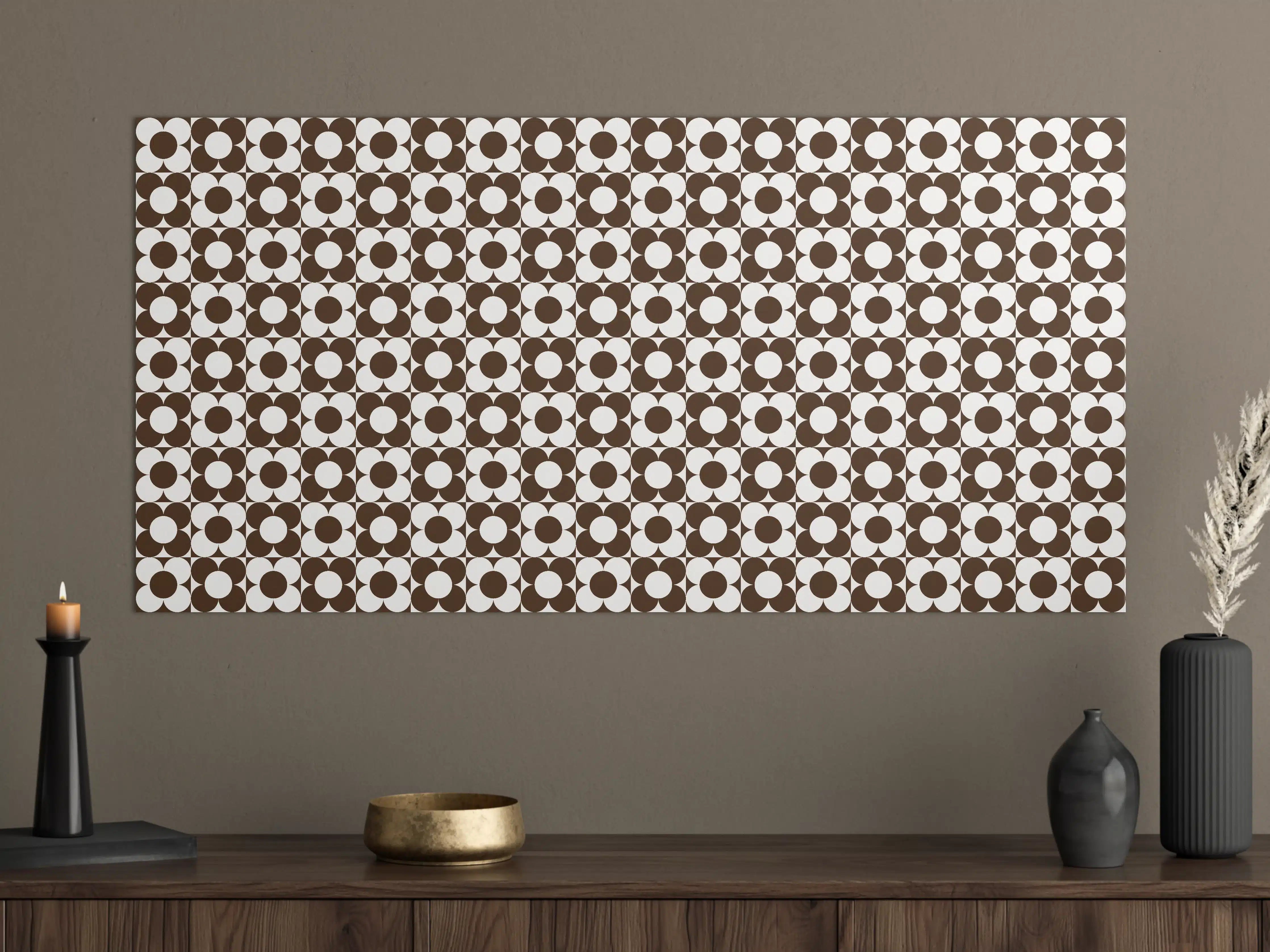 Große Wandbilder - Modellhafte geometrische Muster in Braun und Weiß