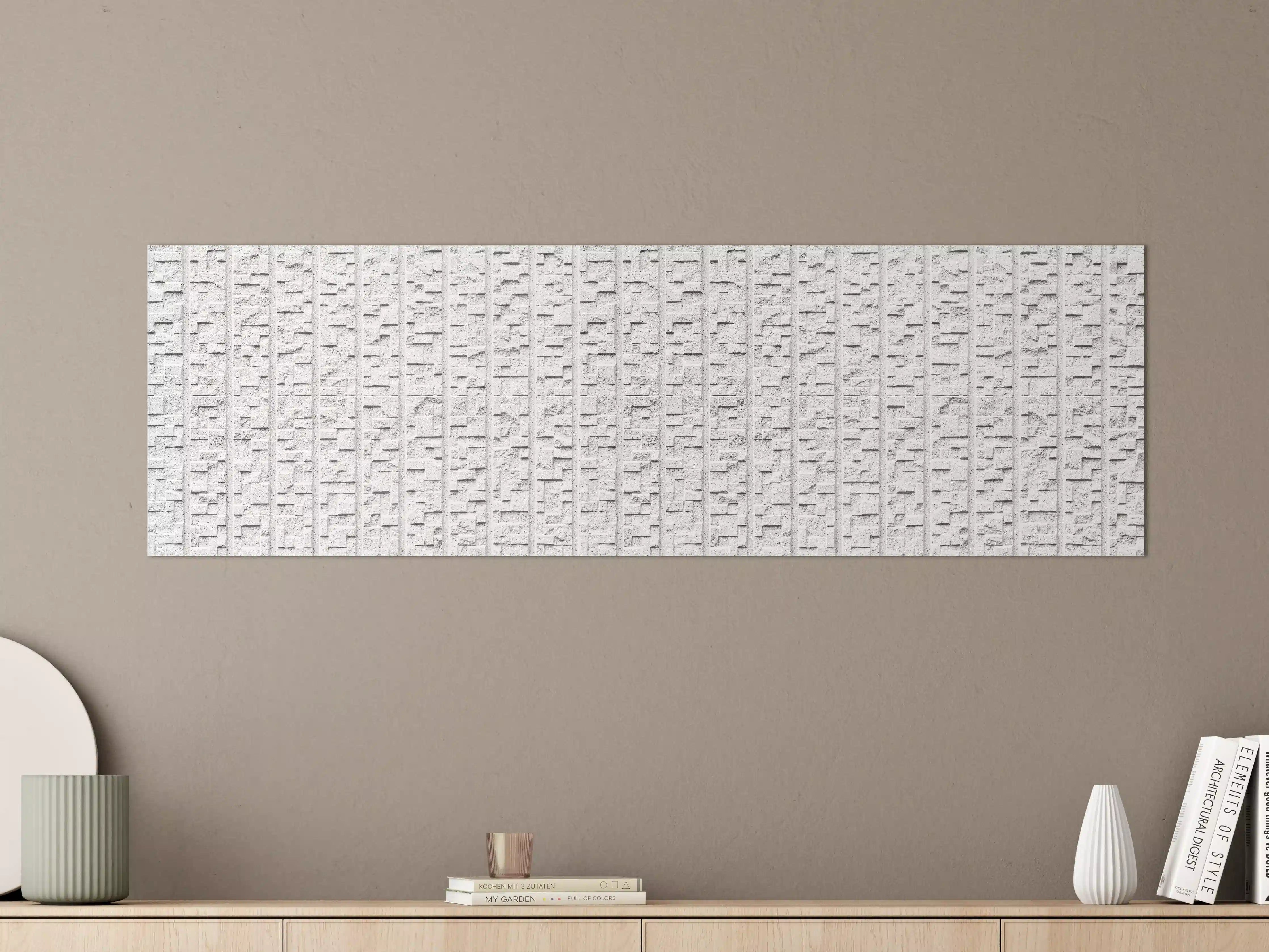 Große Wandbilder - Modern weiße Steinwand mit Muster