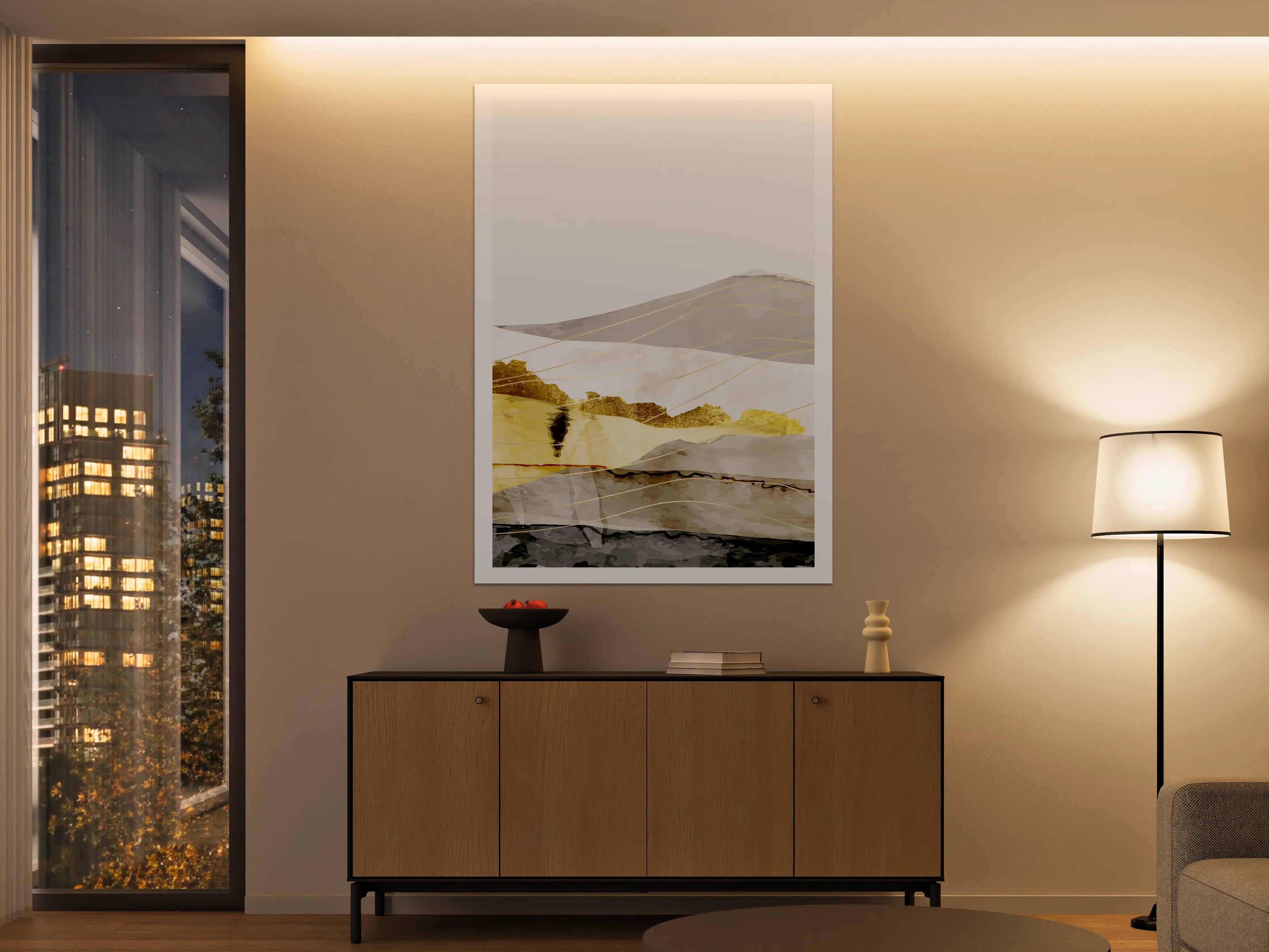 Große Wandbilder - Moderne Abstrakte Wandkunst in Neutraltönen
