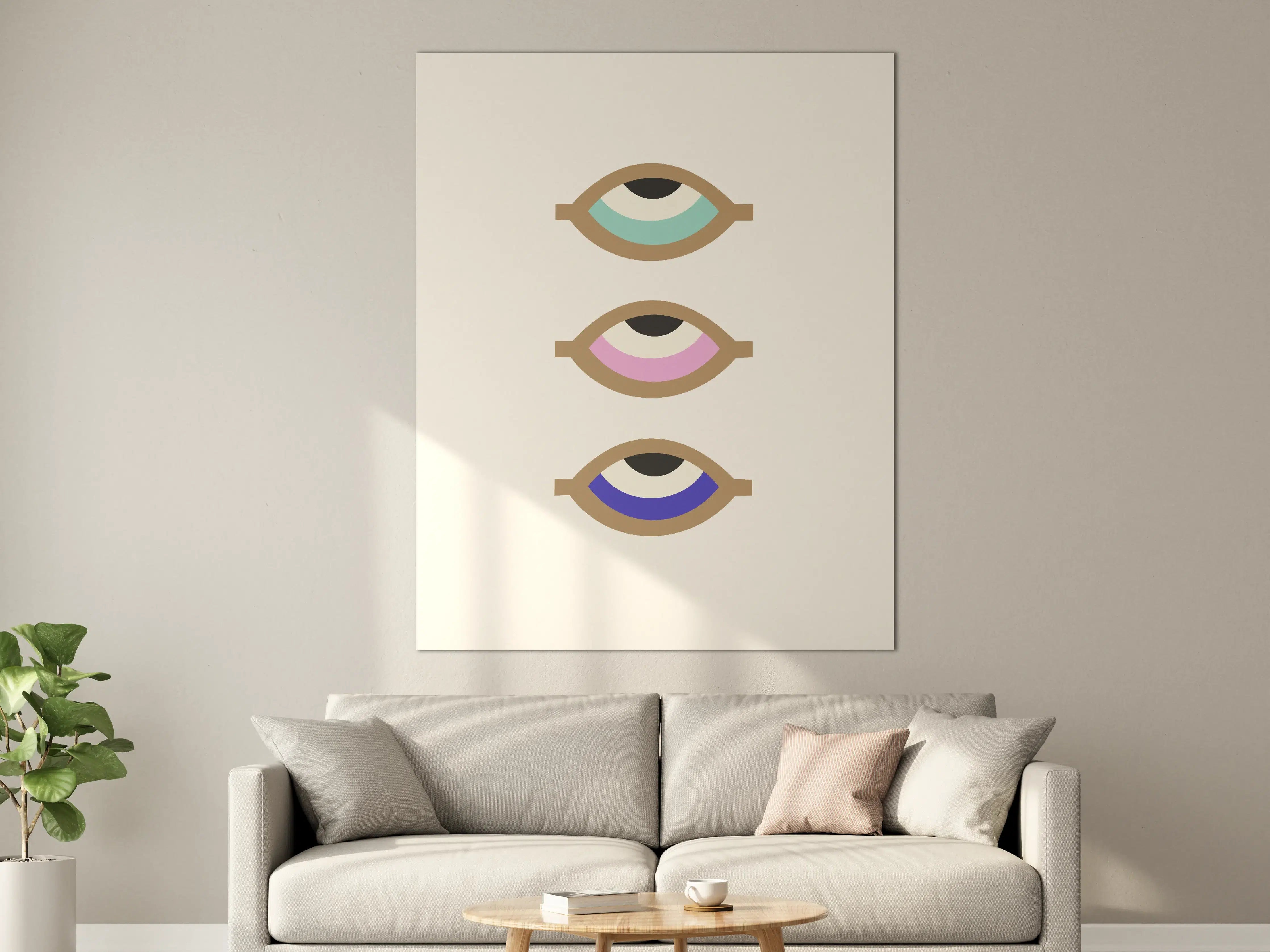 Große Wandbilder - Moderne Augen-Designs in Pastell und Primärfarben