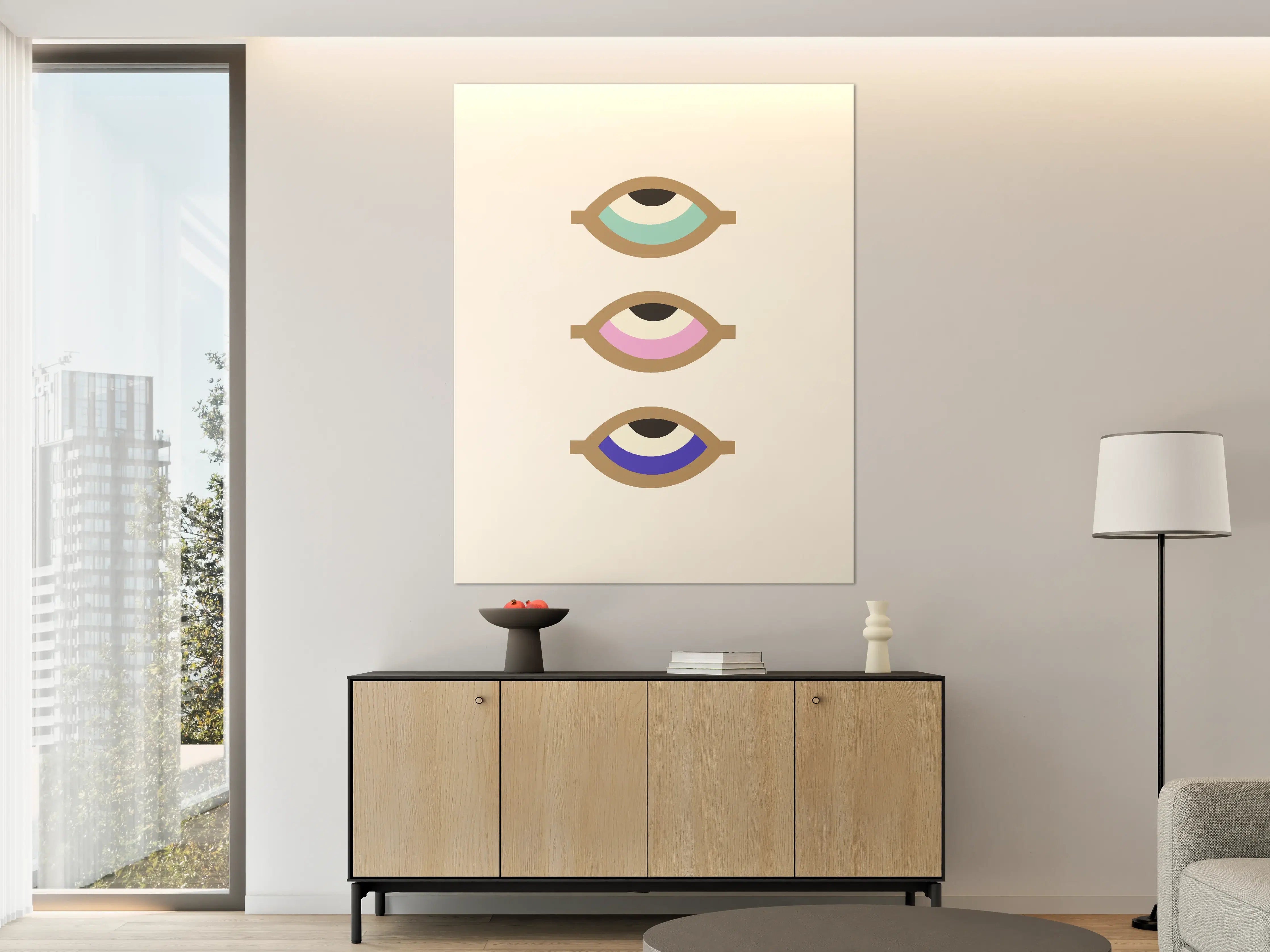 Große Wandbilder - Moderne Augen-Designs in Pastell und Primärfarben