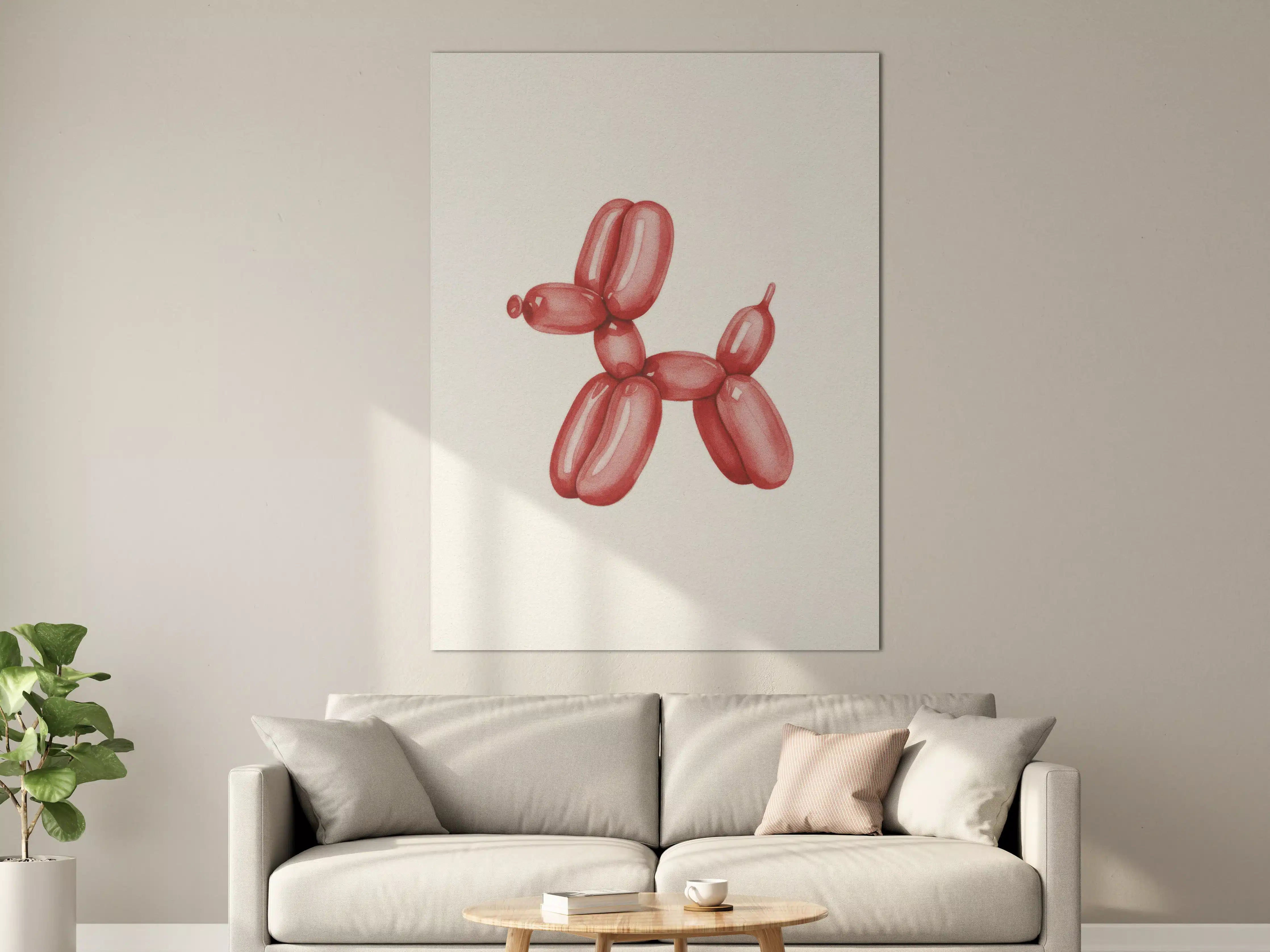 Große Wandbilder - Moderne Ballon-Hund Skulptur