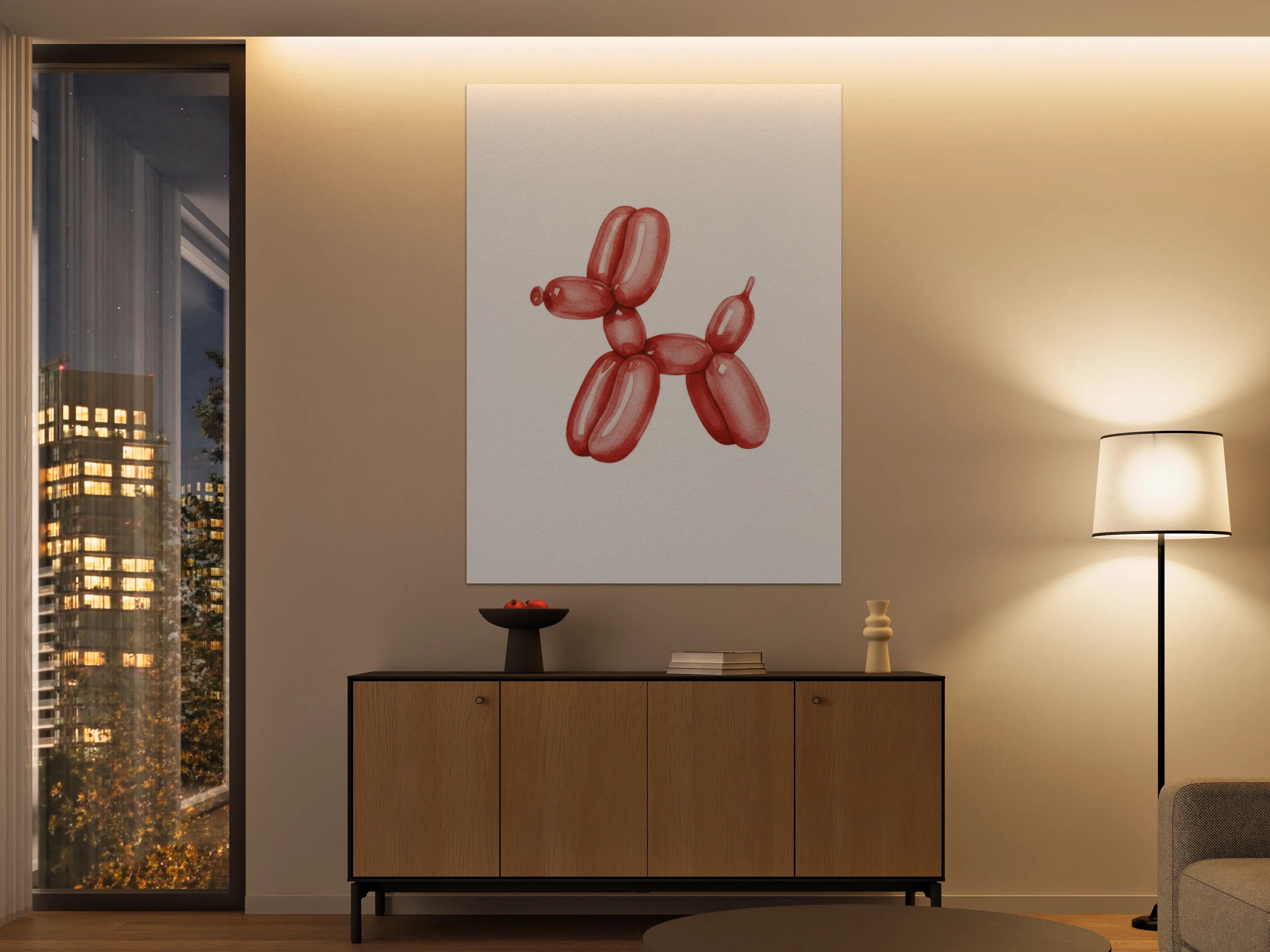 Große Wandbilder - Moderne Ballon-Hund Skulptur