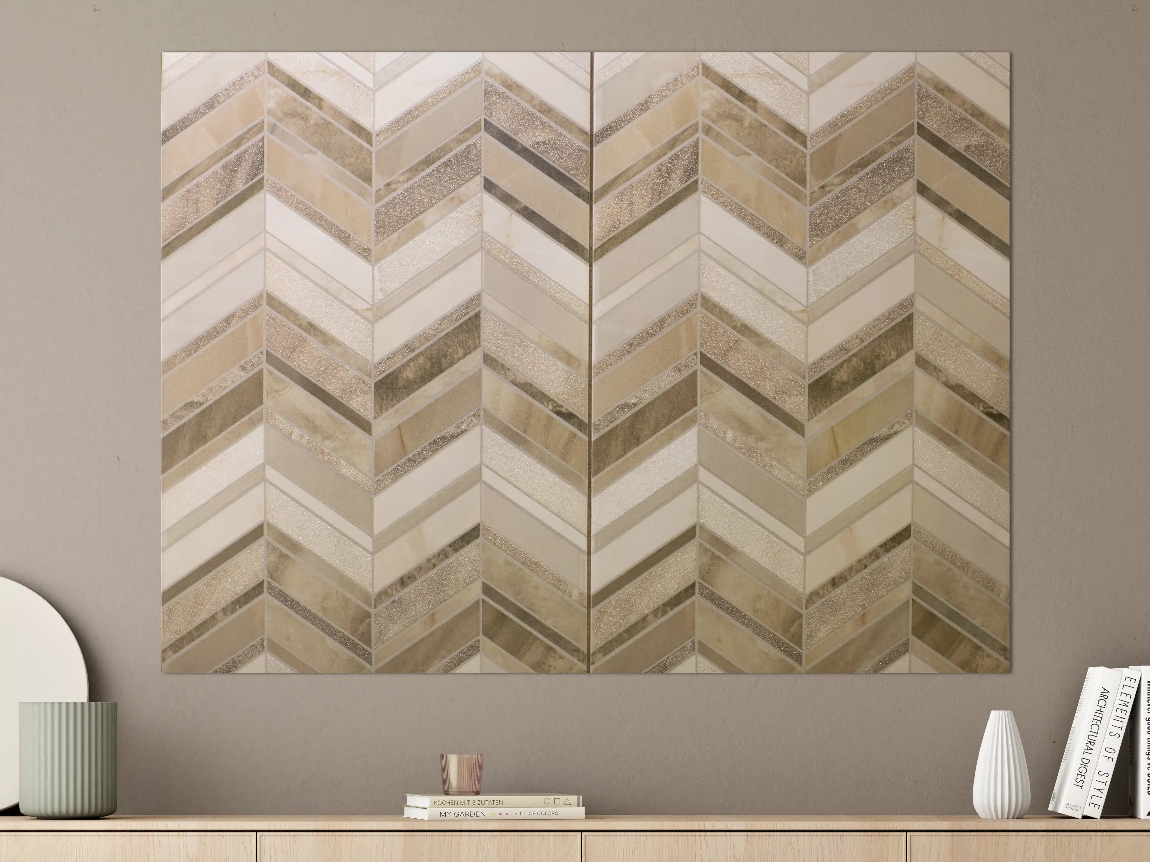 Große Wandbilder - Moderne Beige-Creme Wandfliesen