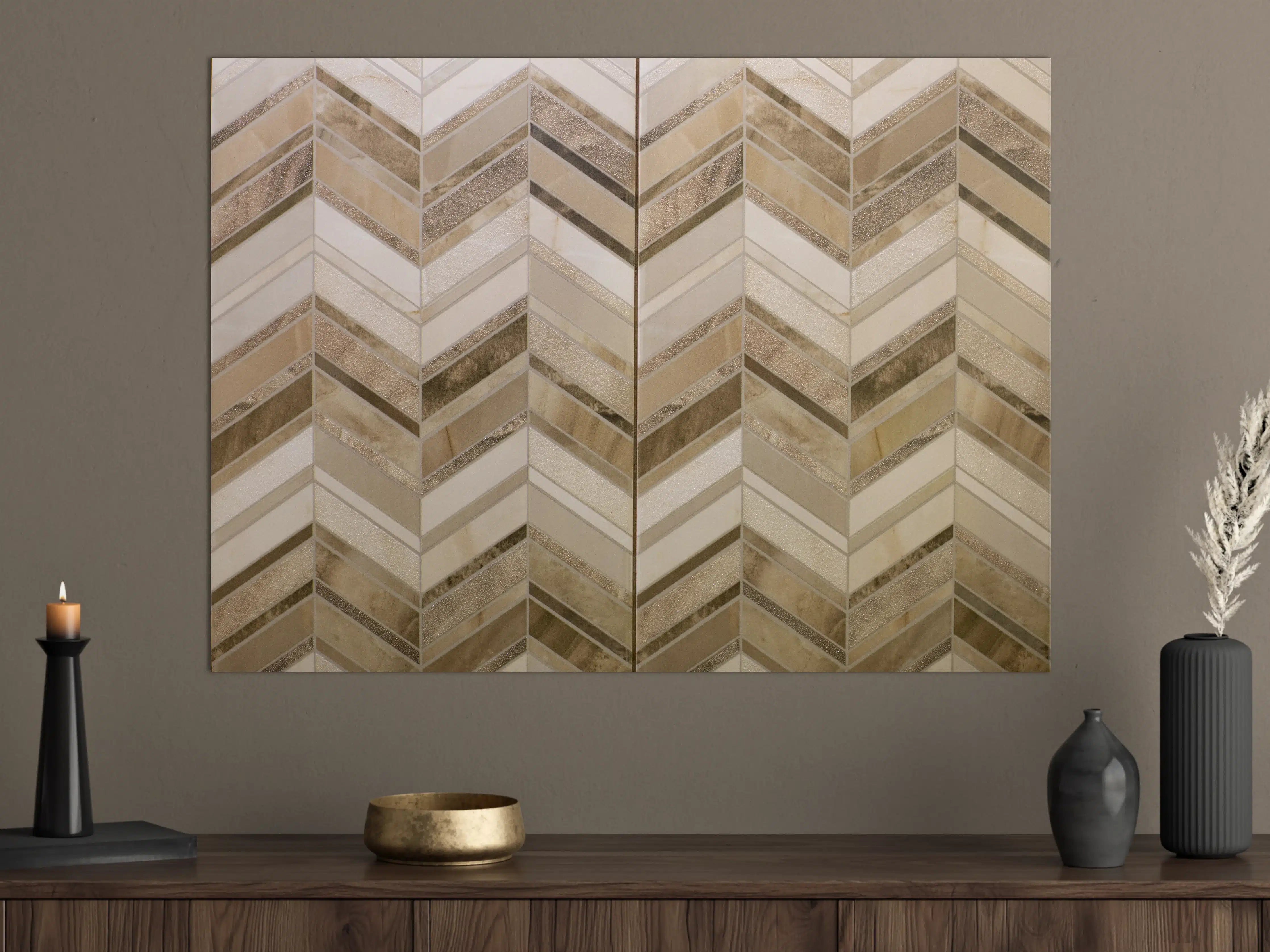 Große Wandbilder - Moderne Beige-Creme Wandfliesen